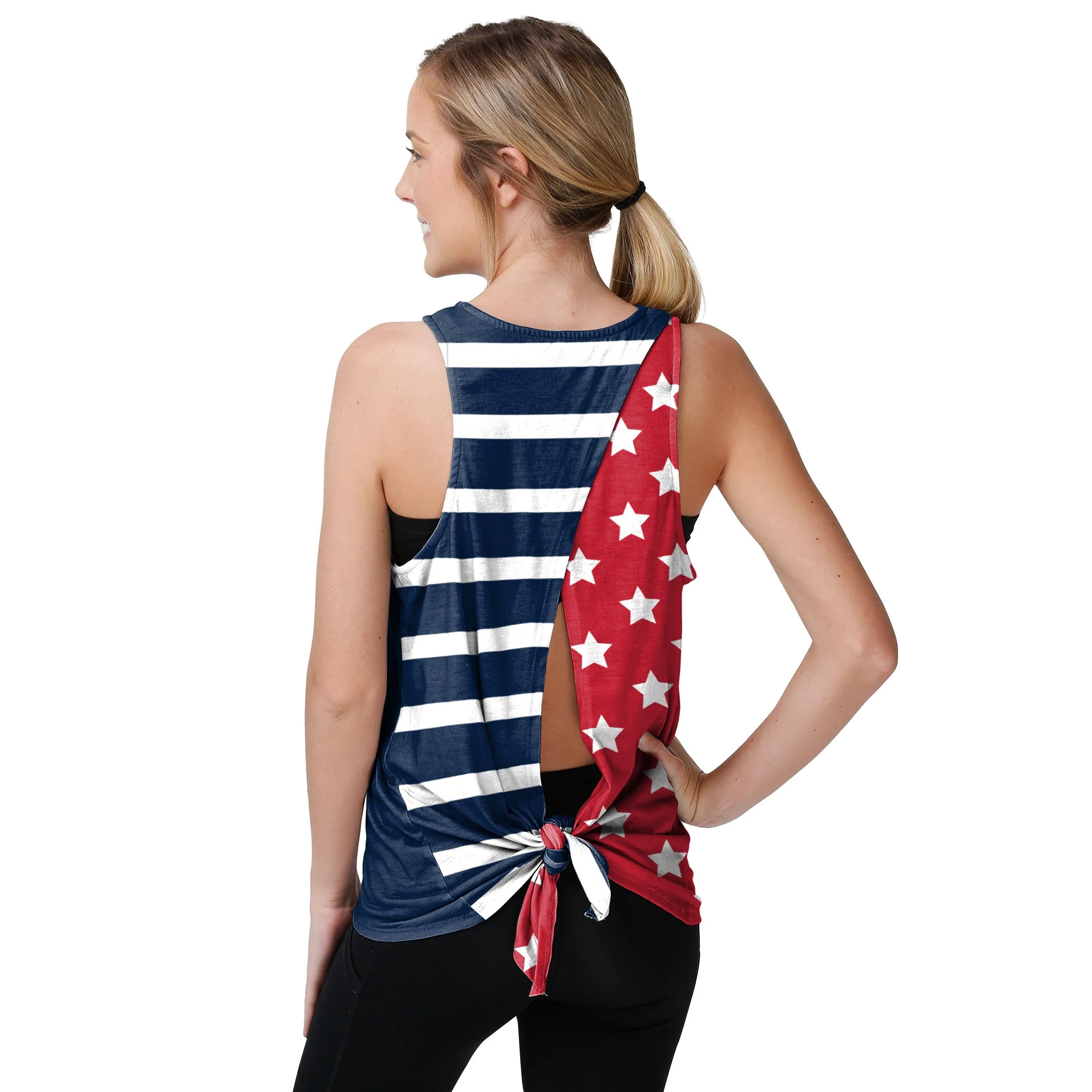 Washington Nationals MLB Womens Americana Tie-Breaker Sleeveless Top
