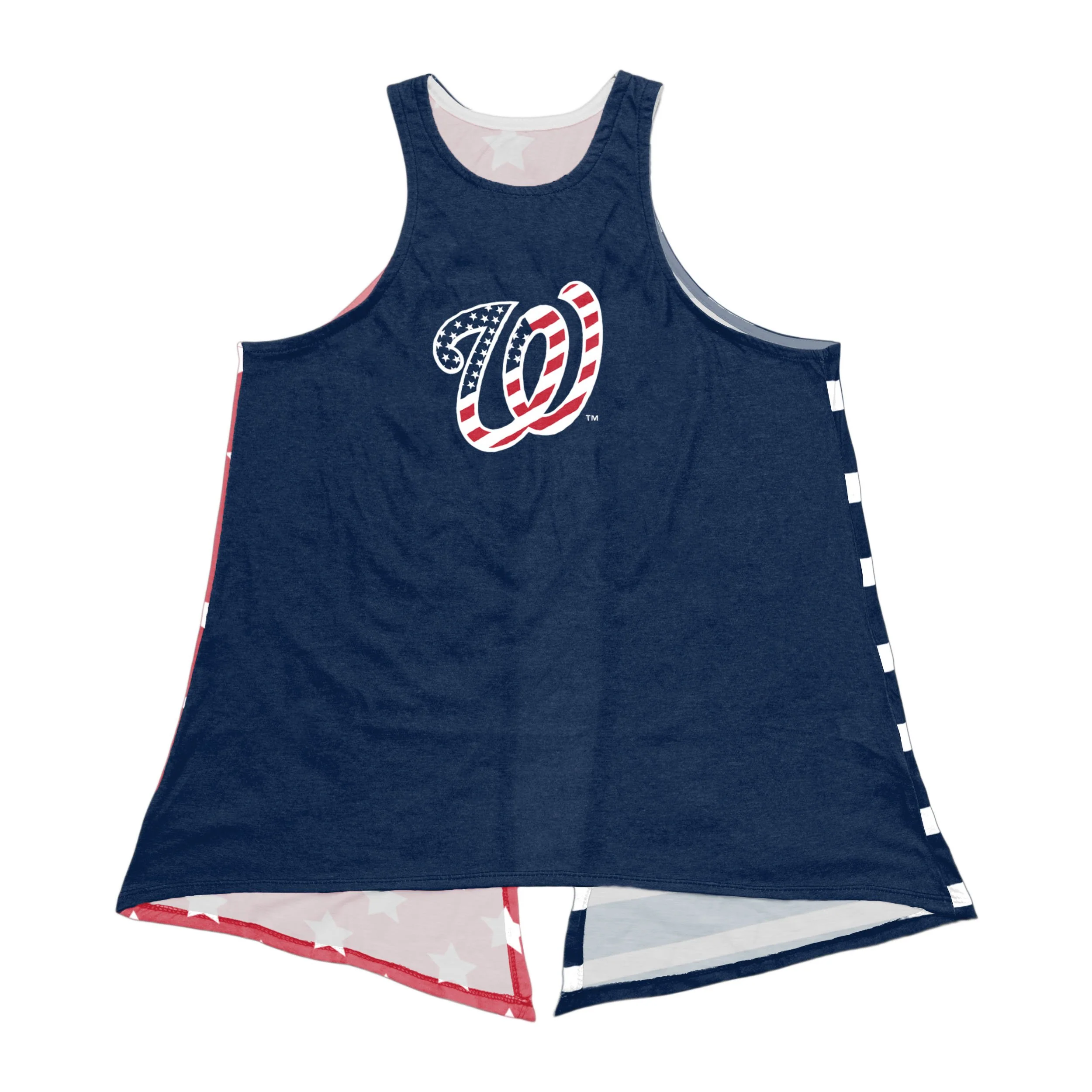 Washington Nationals MLB Womens Americana Tie-Breaker Sleeveless Top - Image 3