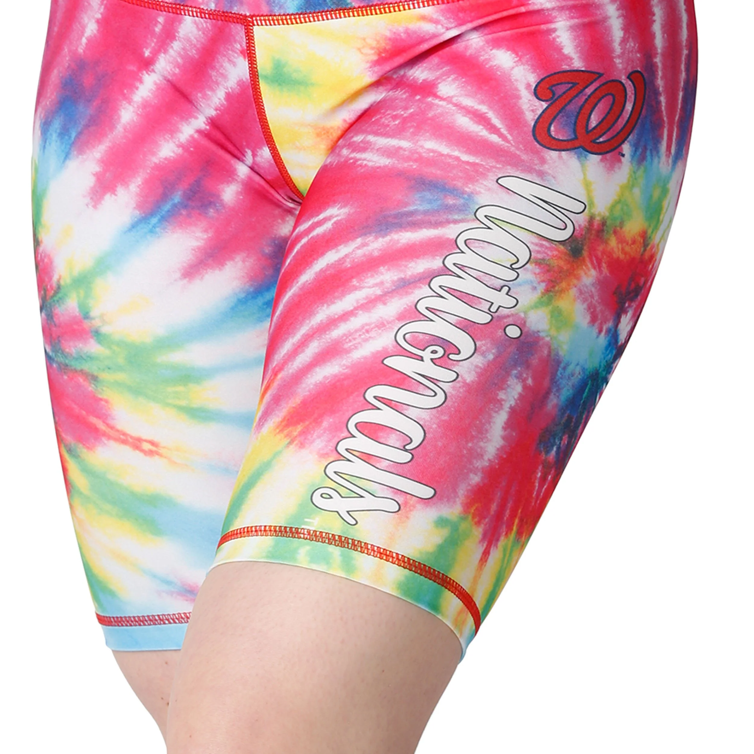 Washington Nationals MLB Womens Tie-Dye Bike Shorts - Image 3