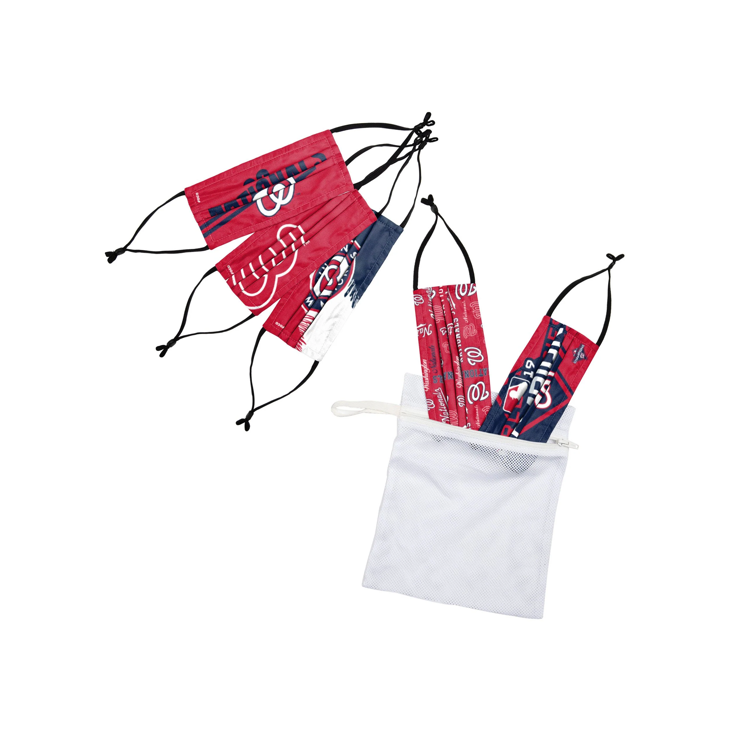 Washington Nationals MLB Youth Rising Stars Adjustable 5 Pack Face Cover - Image 2