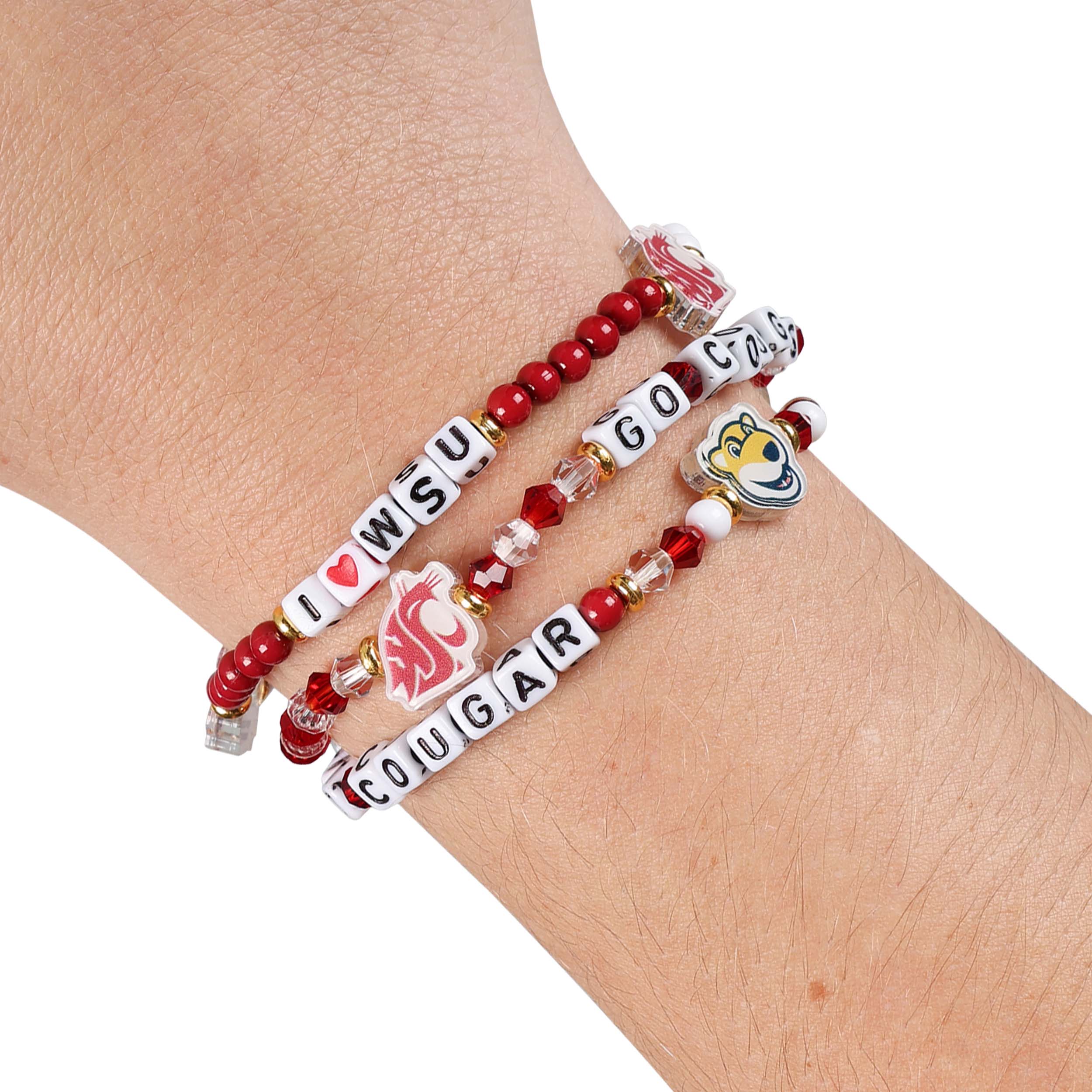 Washington State Cougars NCAA 3 Pack Friendship Bracelet - Image 4