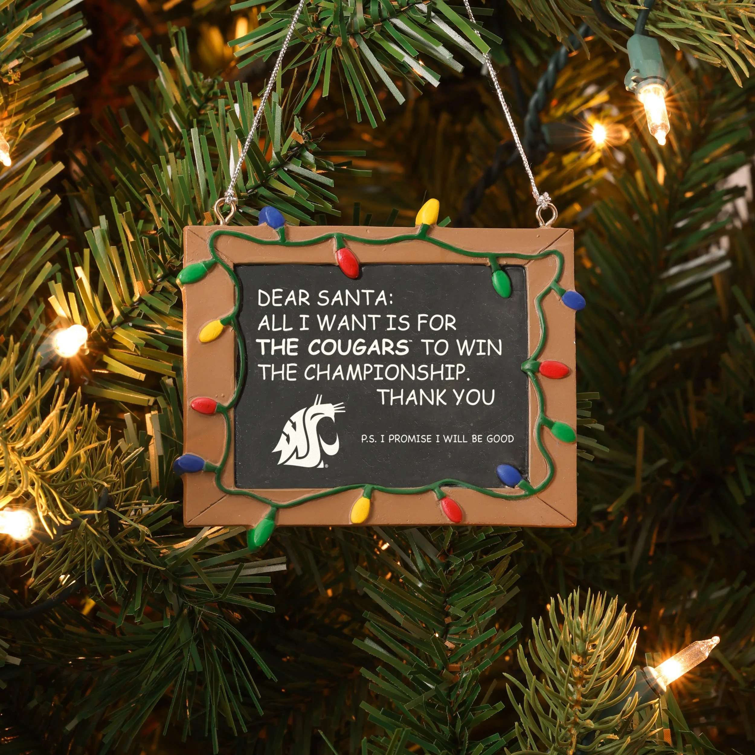 Washington State Cougars NCAA Chalkboard Sign Ornament - Image 2