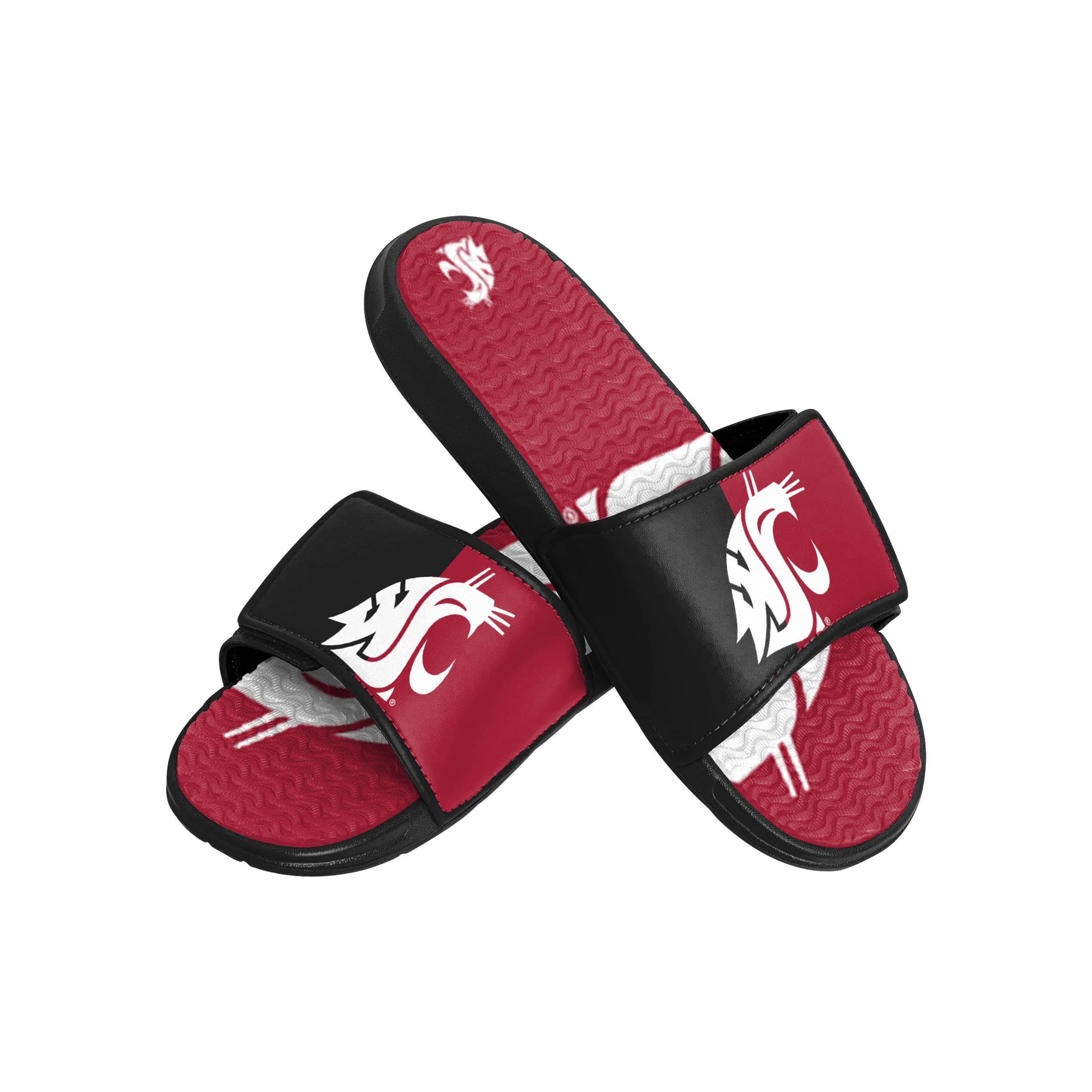 Washington State Cougars NCAA Mens Colorblock Big Logo Gel Slides