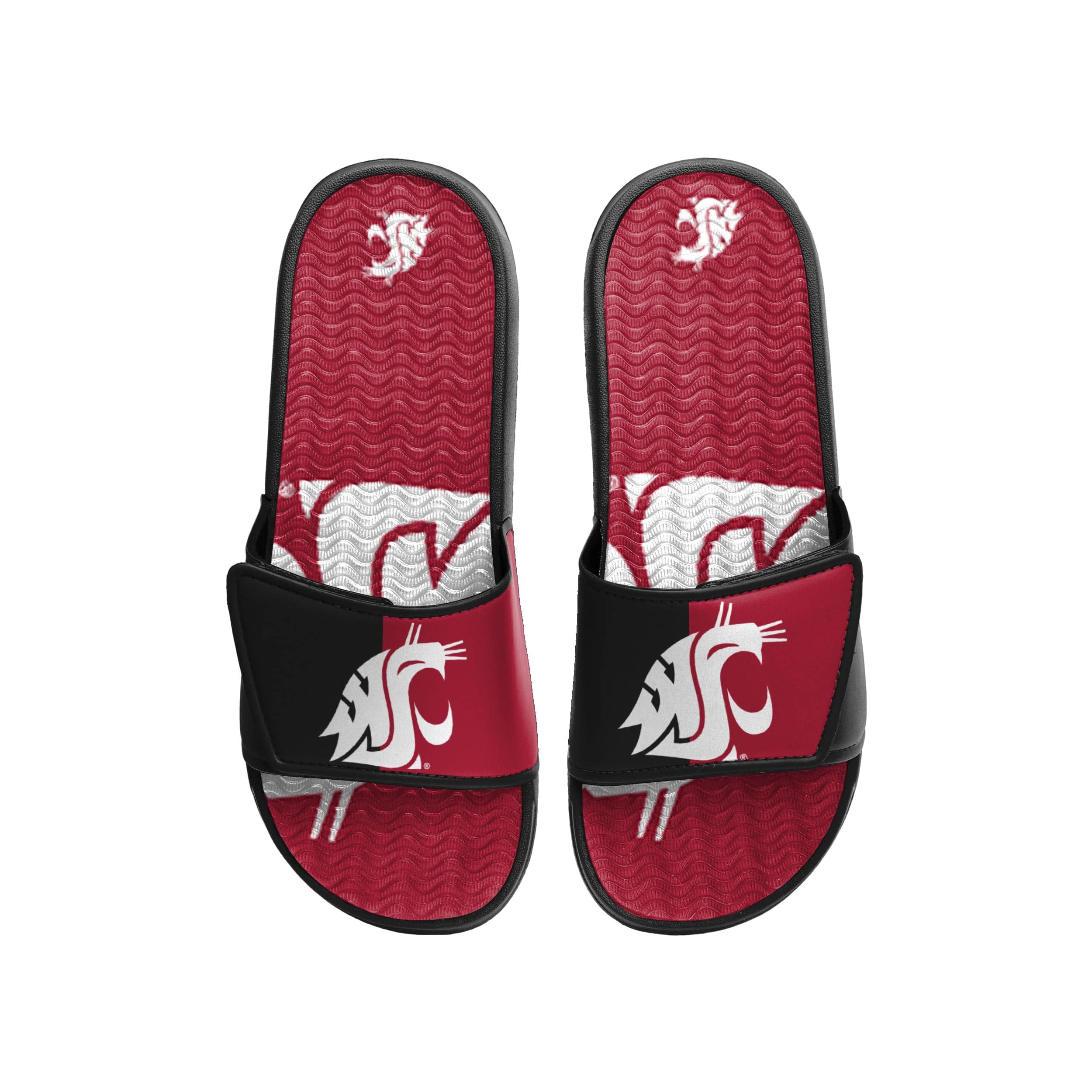 Washington State Cougars NCAA Mens Colorblock Big Logo Gel Slides - Image 2