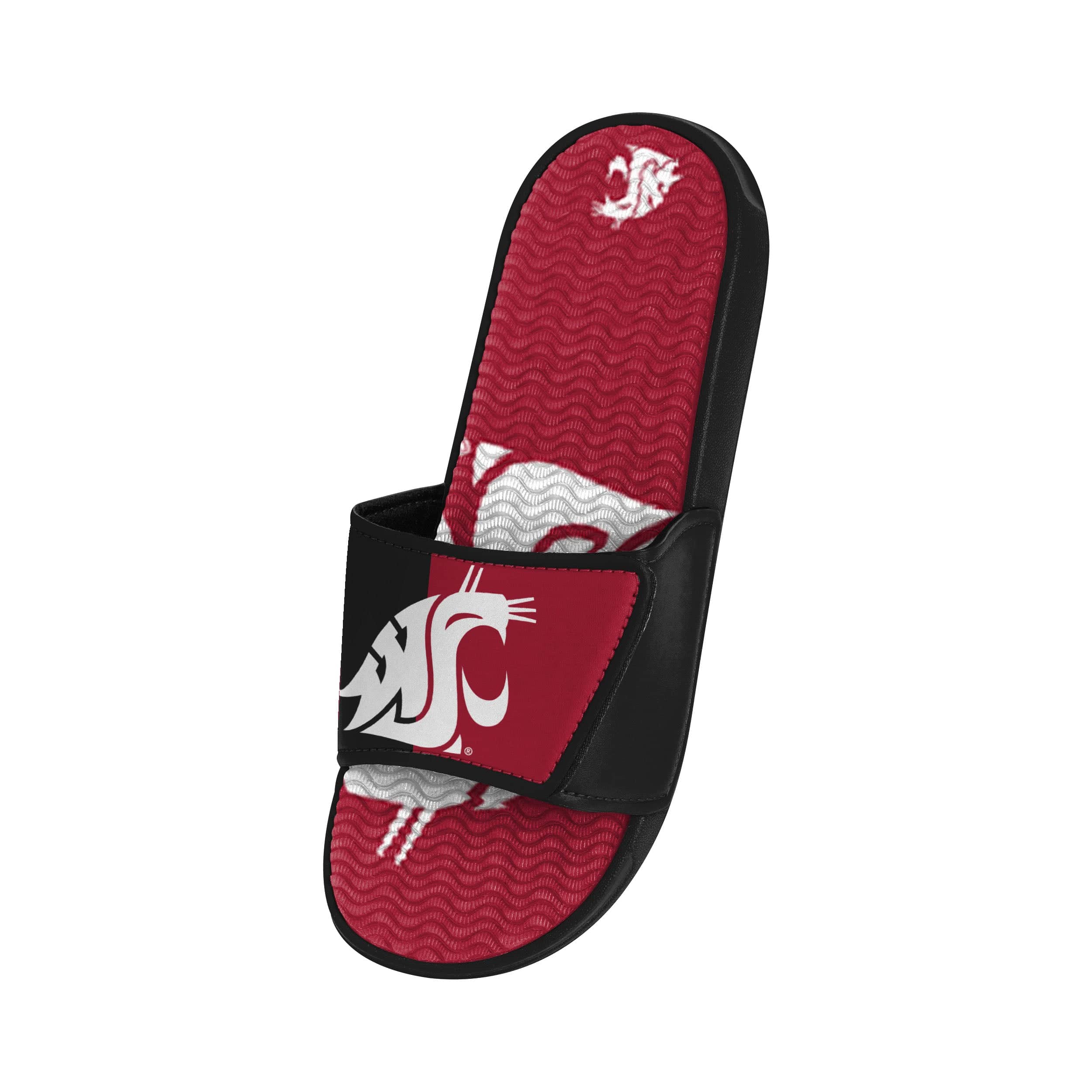 Washington State Cougars NCAA Mens Colorblock Big Logo Gel Slides - Image 3