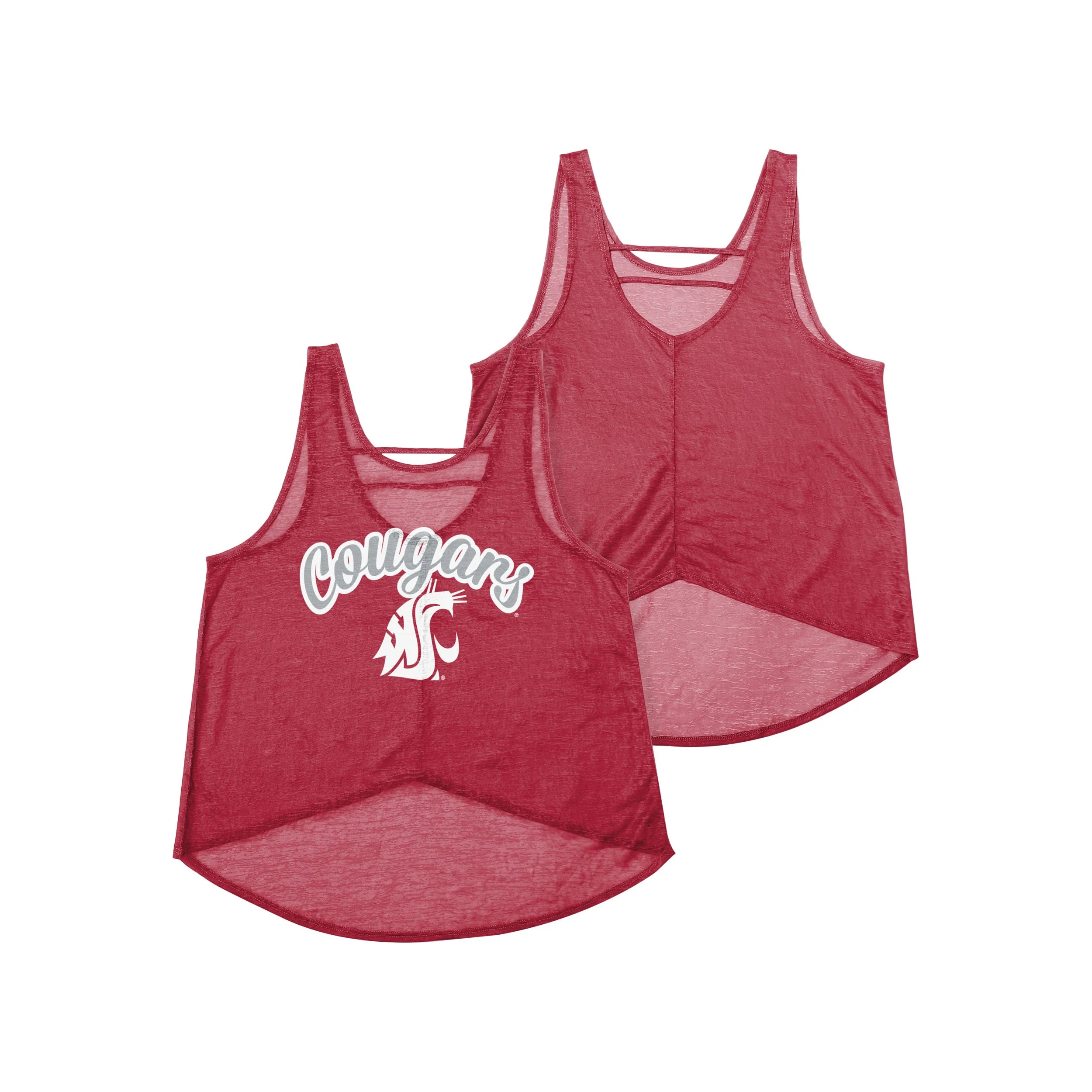 Washington State Cougars NCAA Womens Burn Out Sleeveless Top