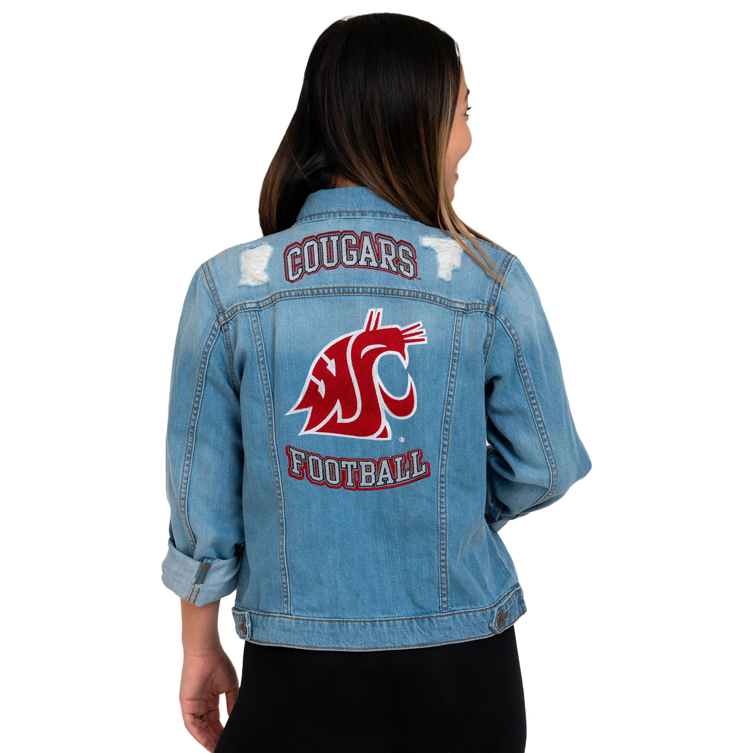 Washington State Cougars NCAA Womens Denim Days Jacket - Image 2