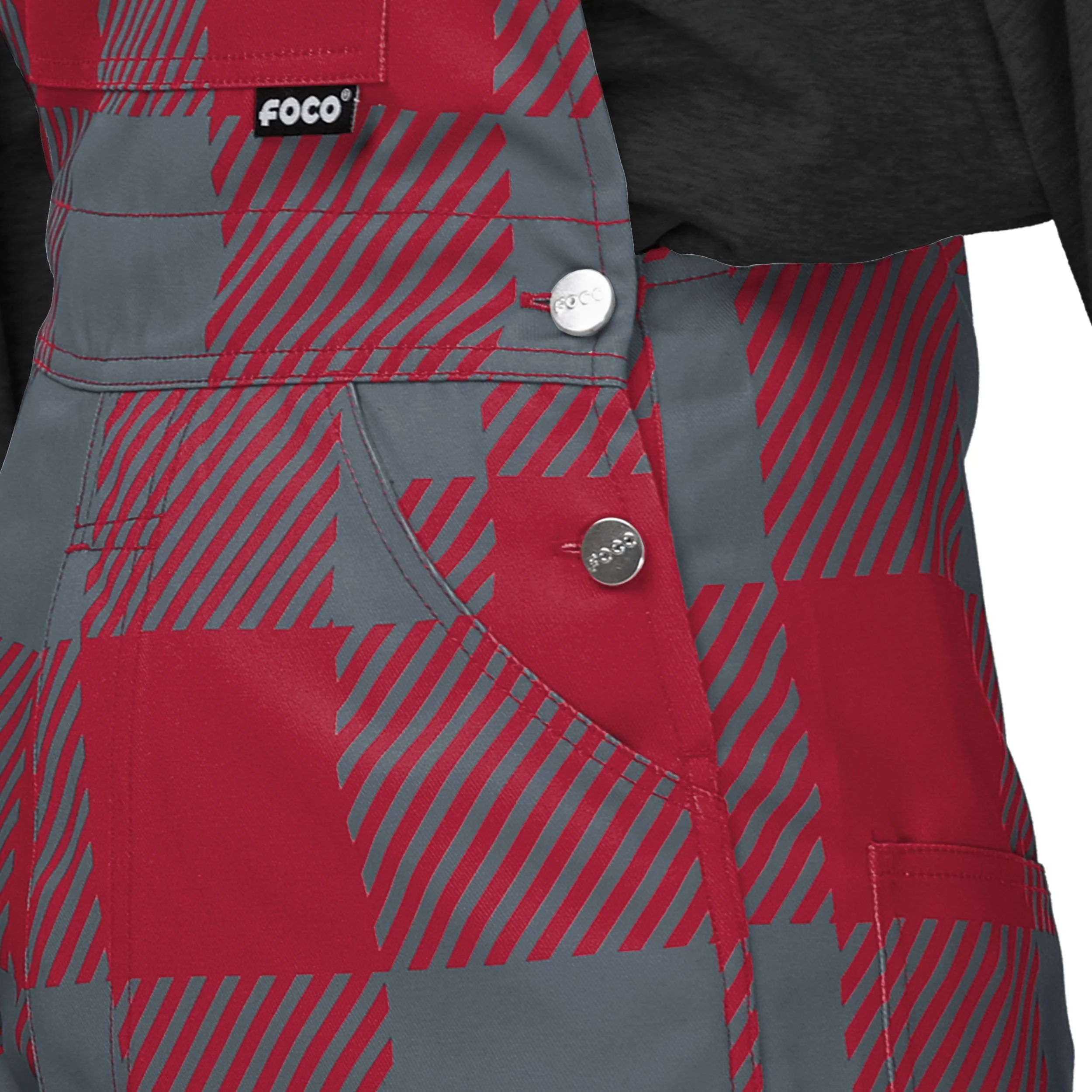 Washington State Cougars NCAA Womens Plaid Bib Overalls - Image 5