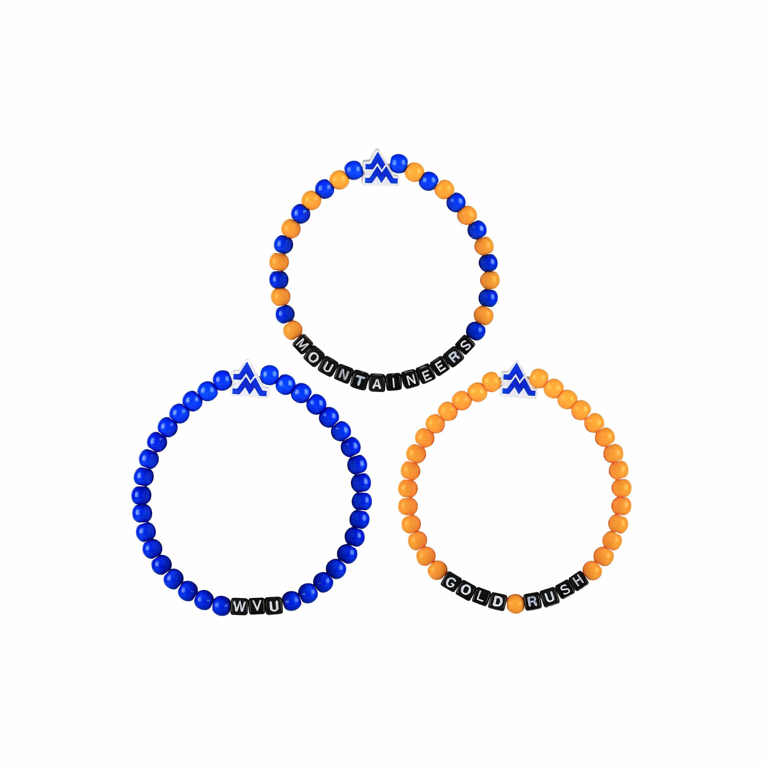 West Virginia Mountaineers NCAA 3 Pack Beaded Friendship Bracelet - Image 3
