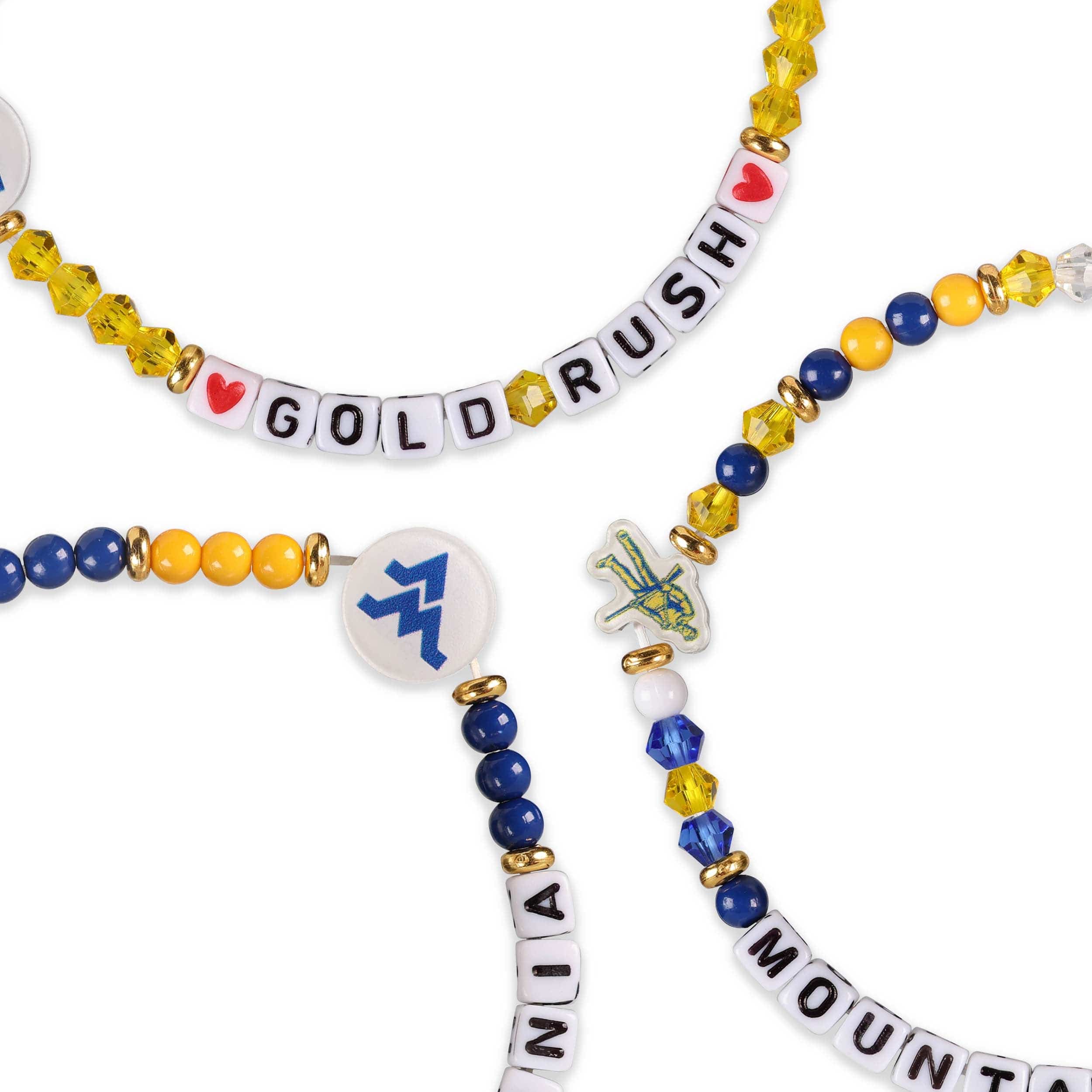 West Virginia Mountaineers NCAA 3 Pack Friendship Bracelet - Image 2