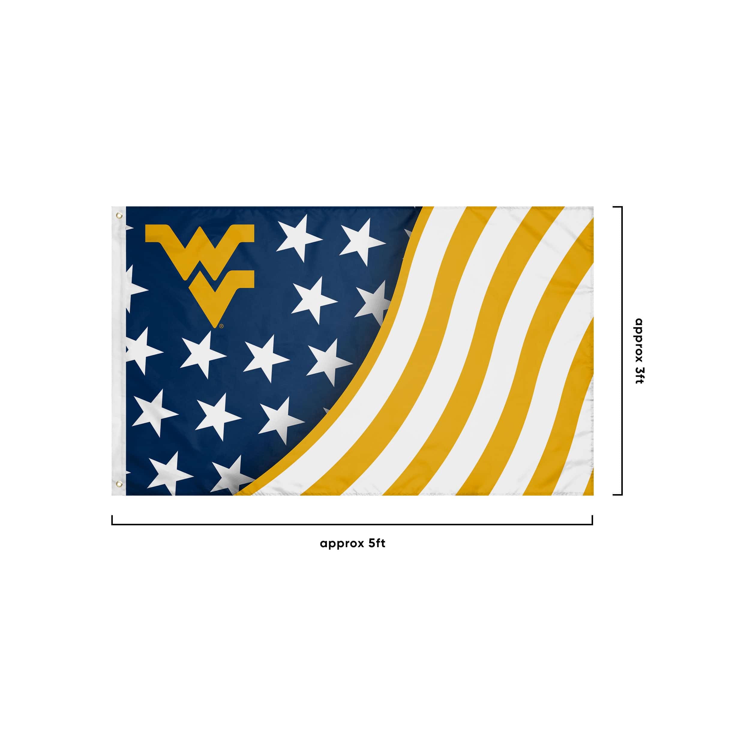 West Virginia Mountaineers NCAA Americana Horizontal Flag - Image 3