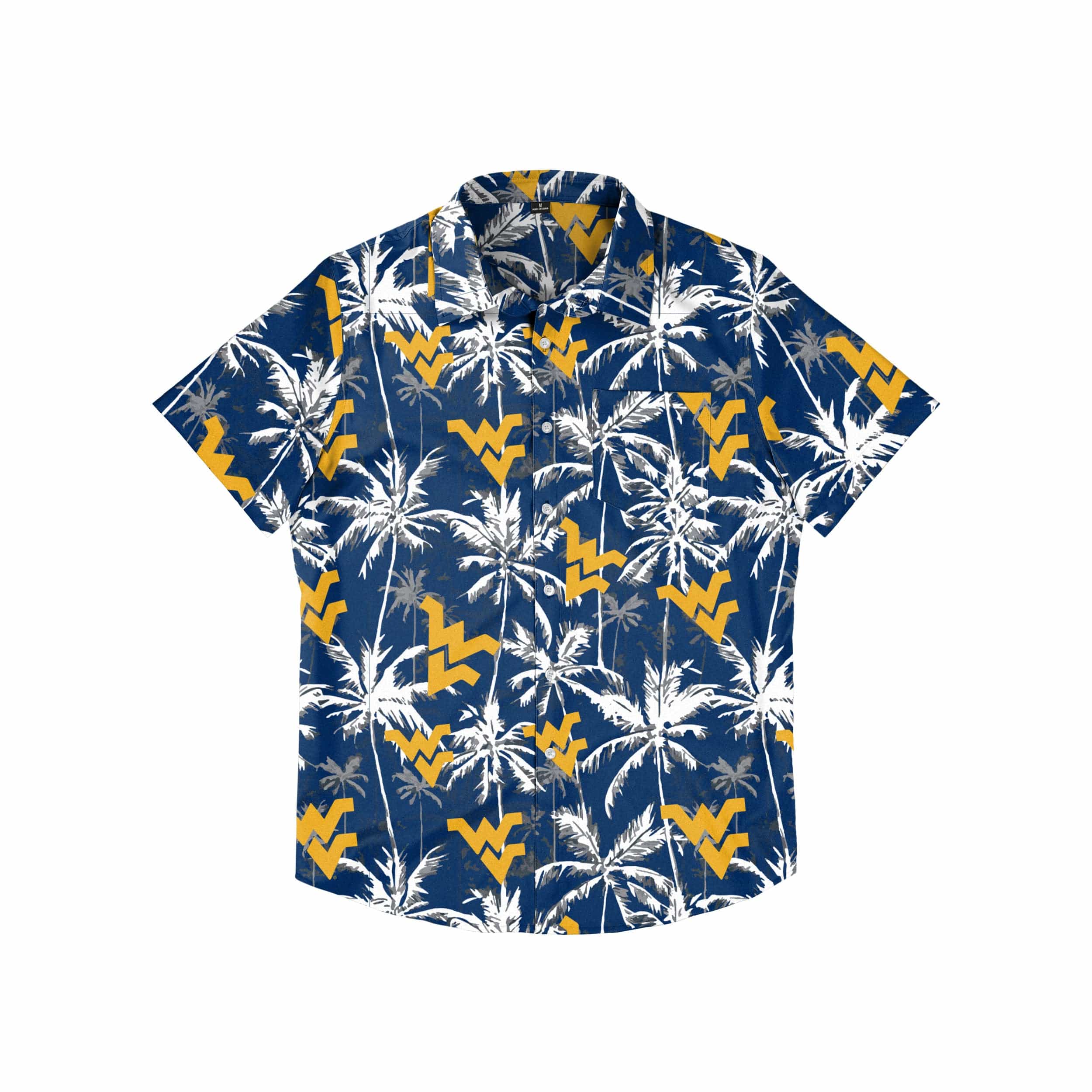 West Virginia Mountaineers NCAA Mens Black Floral Button Up Shirt
