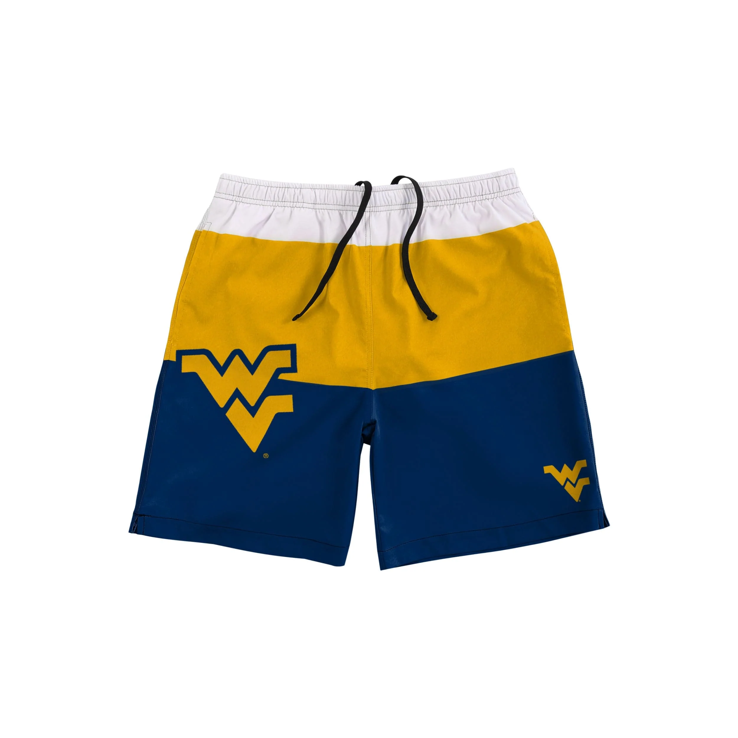 West Virginia Mountaineers NCAA Mens 3 Stripe Big Logo Swimming Trunks - Image 4
