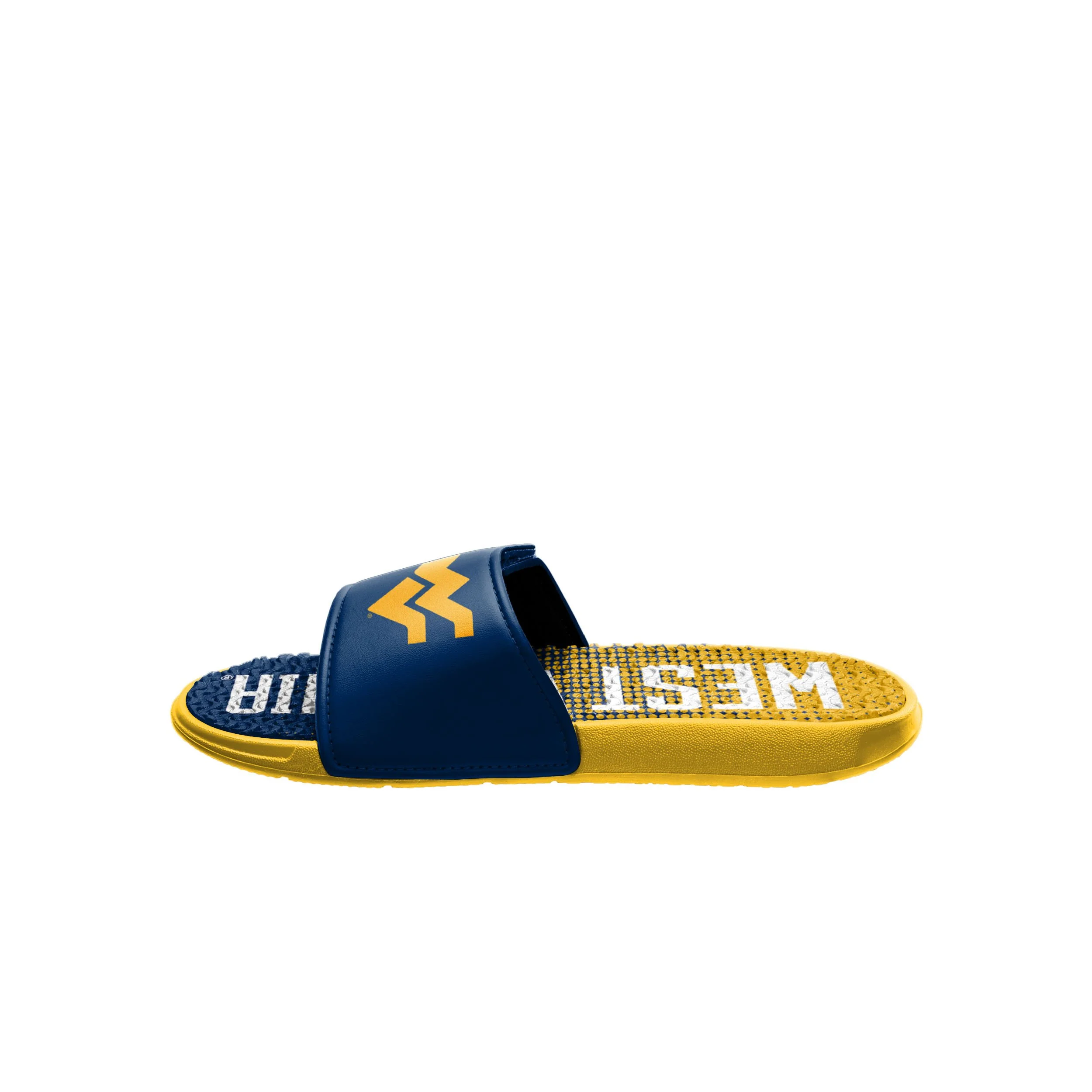 West Virginia Mountaineers NCAA Mens Gradient Wordmark Gel Slide - Image 4