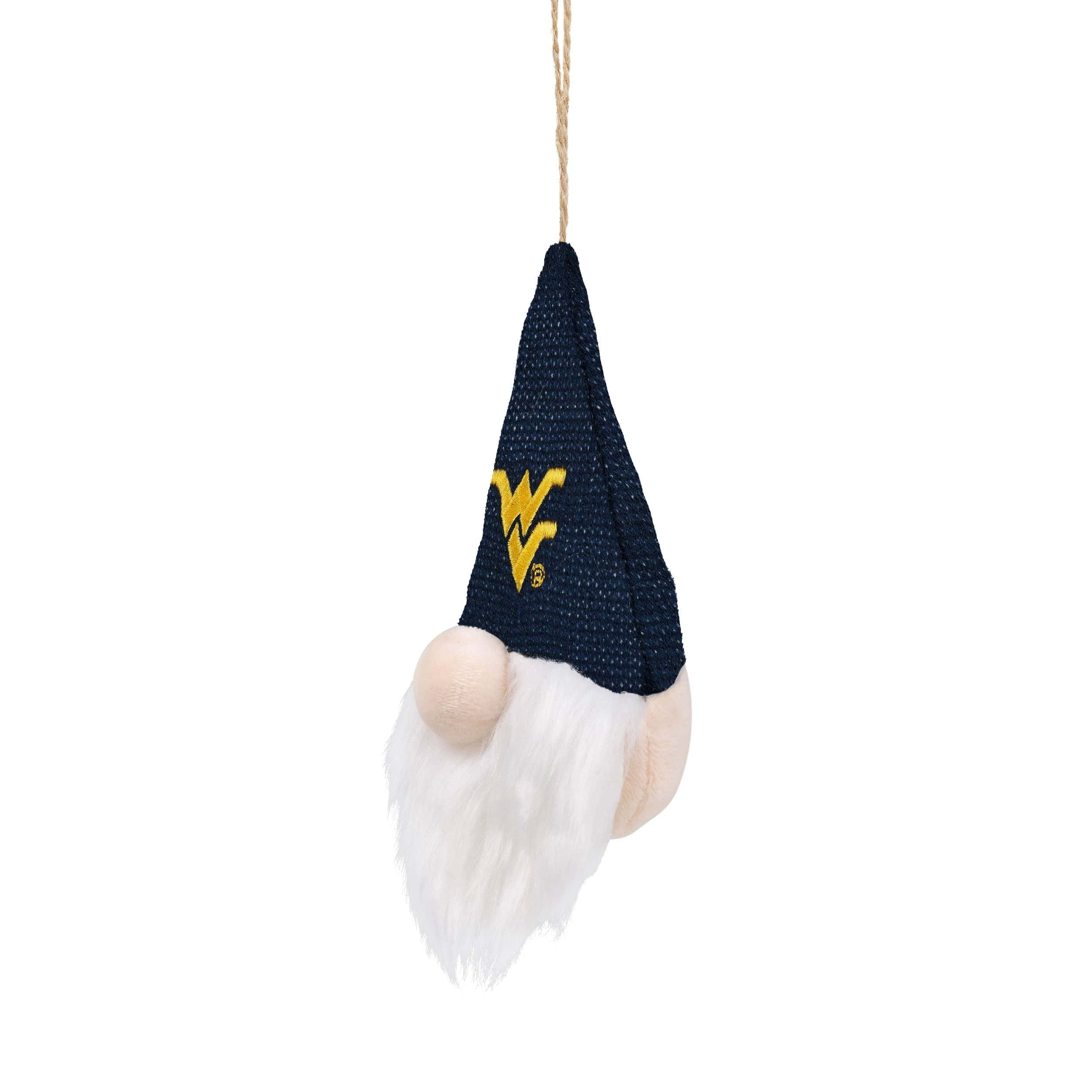 West Virginia Mountaineers NCAA Plaid Hat Plush Gnome Ornament - Image 2