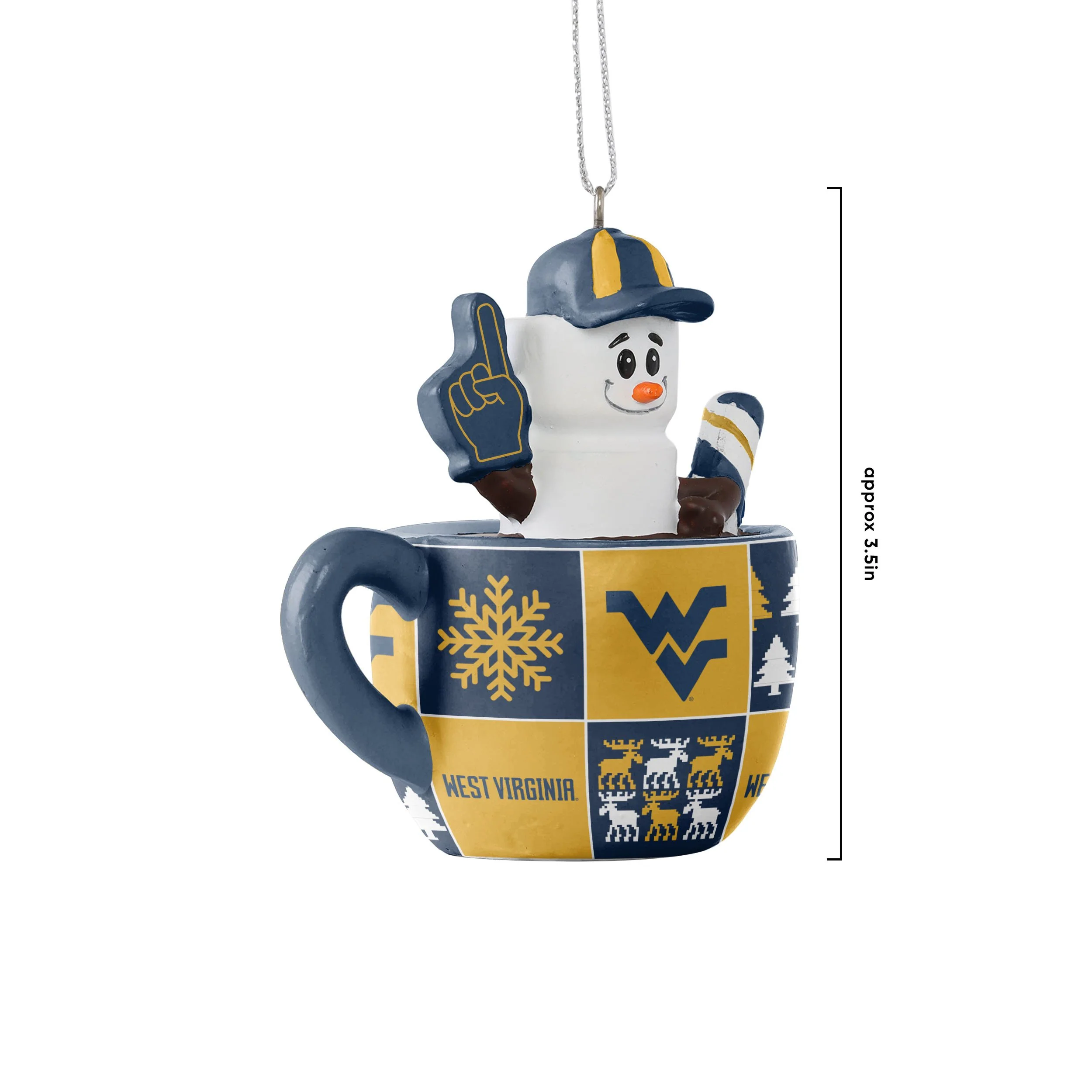 West Virginia Mountaineers NCAA Smores Mug Ornament - Image 3