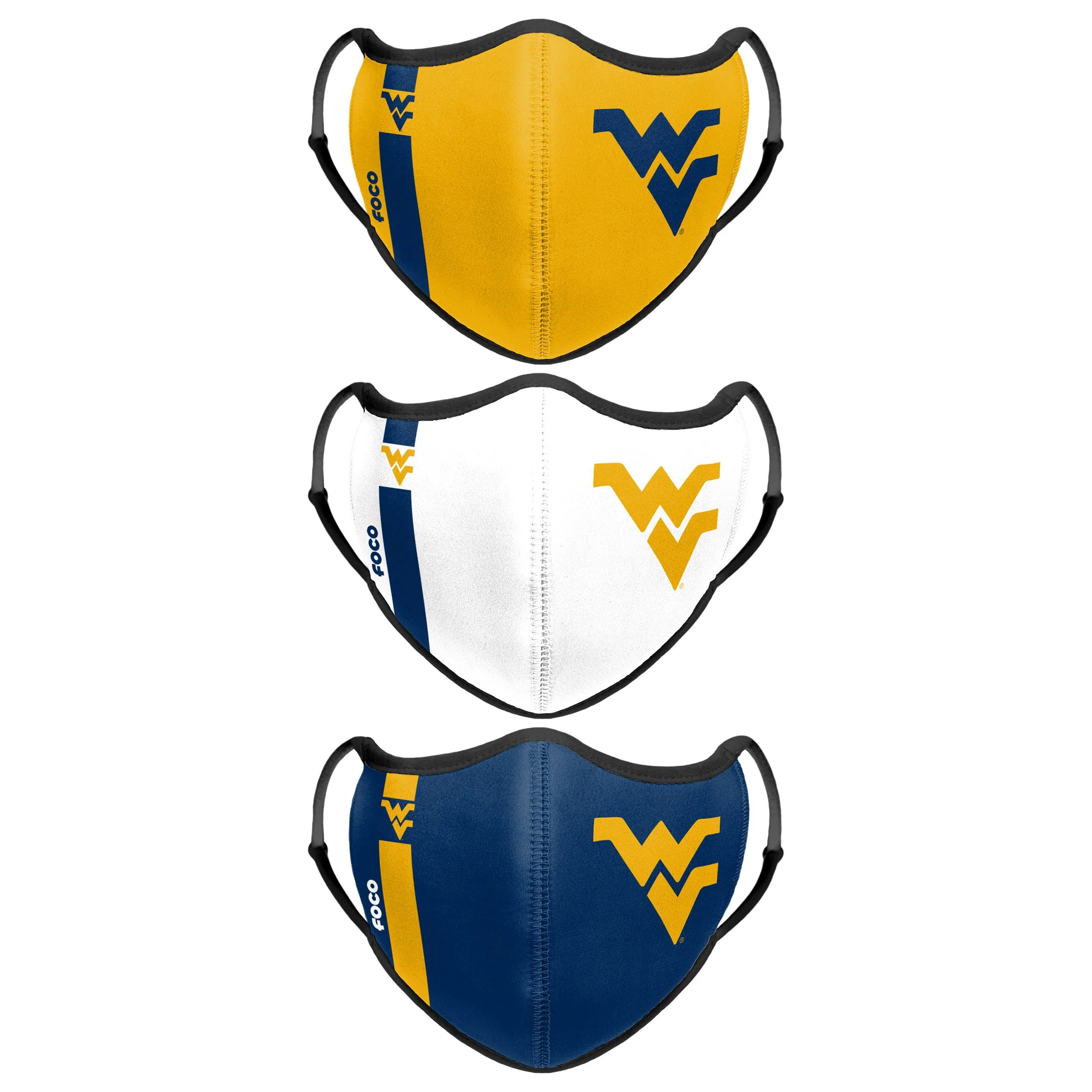 West Virginia Mountaineers NCAA Sport 3 Pack Face Cover