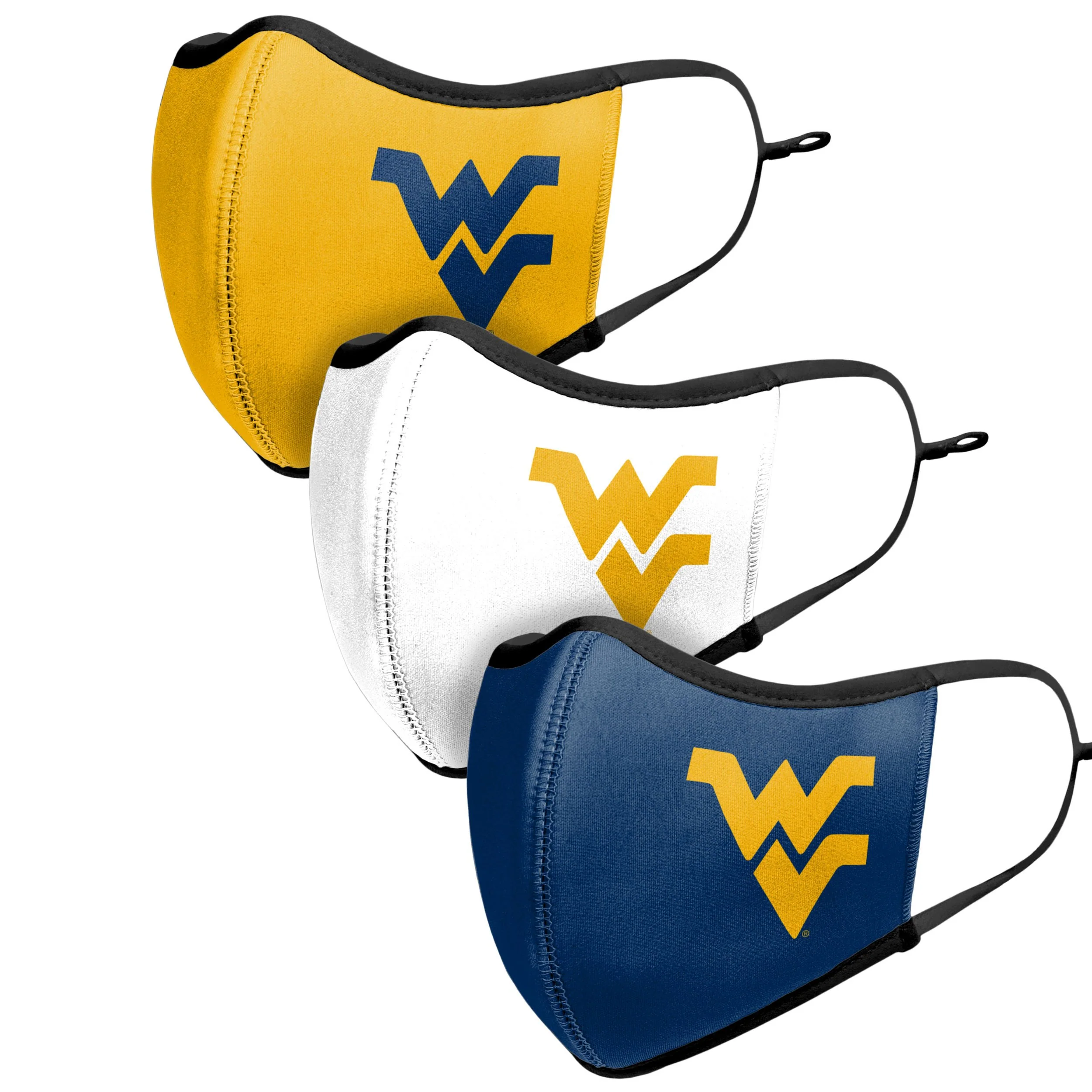 West Virginia Mountaineers NCAA Sport 3 Pack Face Cover - Image 4