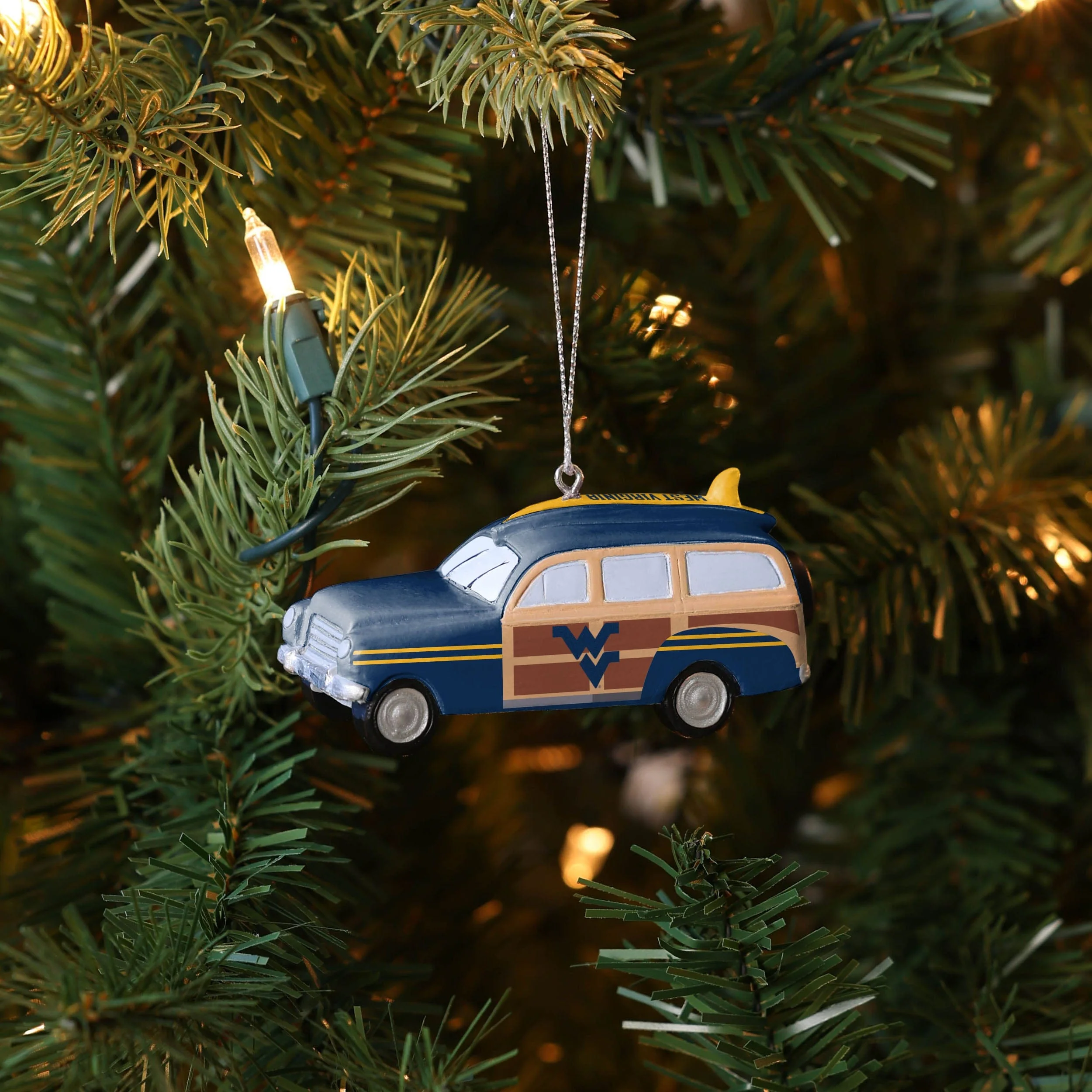 West Virginia Mountaineers NCAA Station Wagon Ornament - Image 4