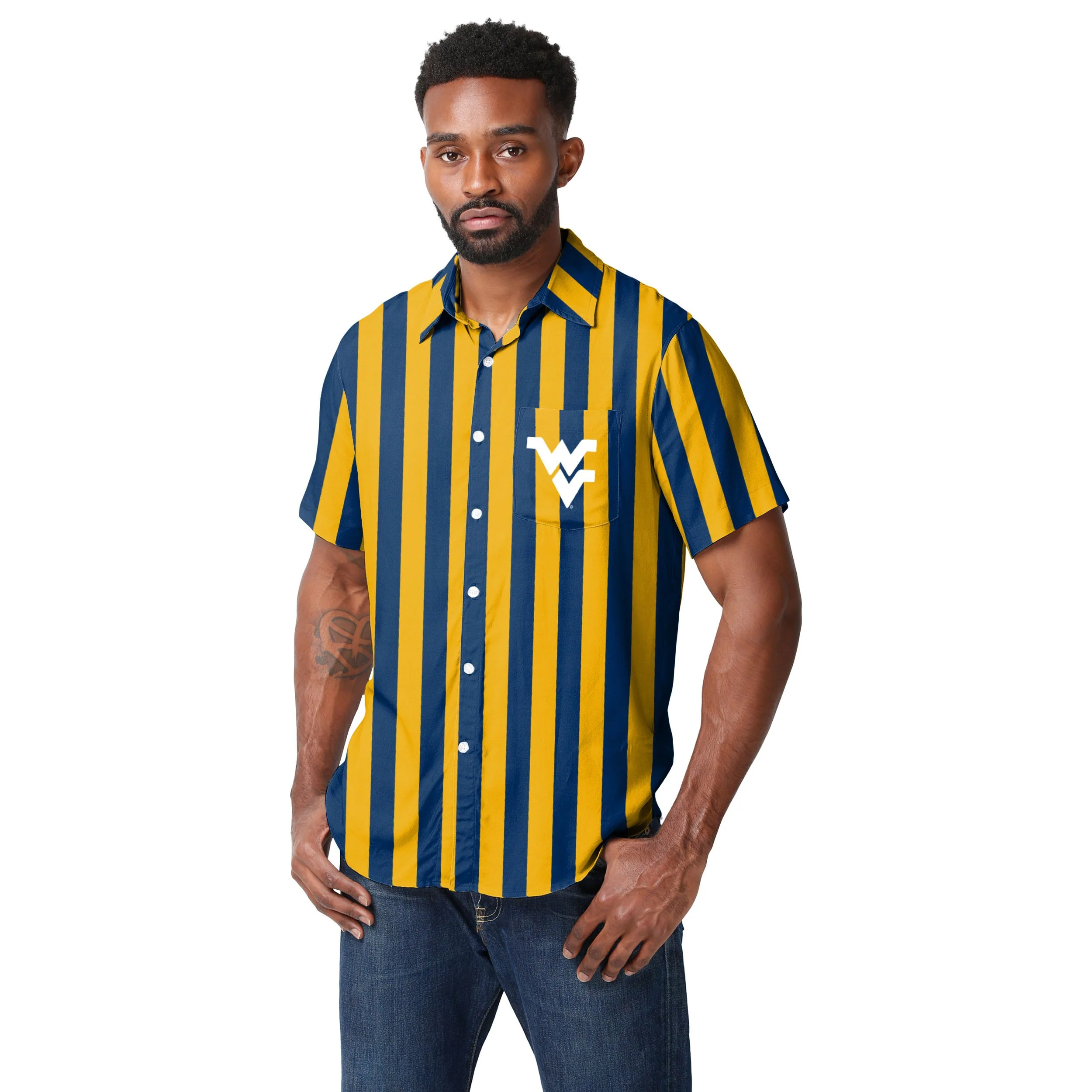 West Virginia Mountaineers NCAA Thematic Button Up Shirt - Image 2