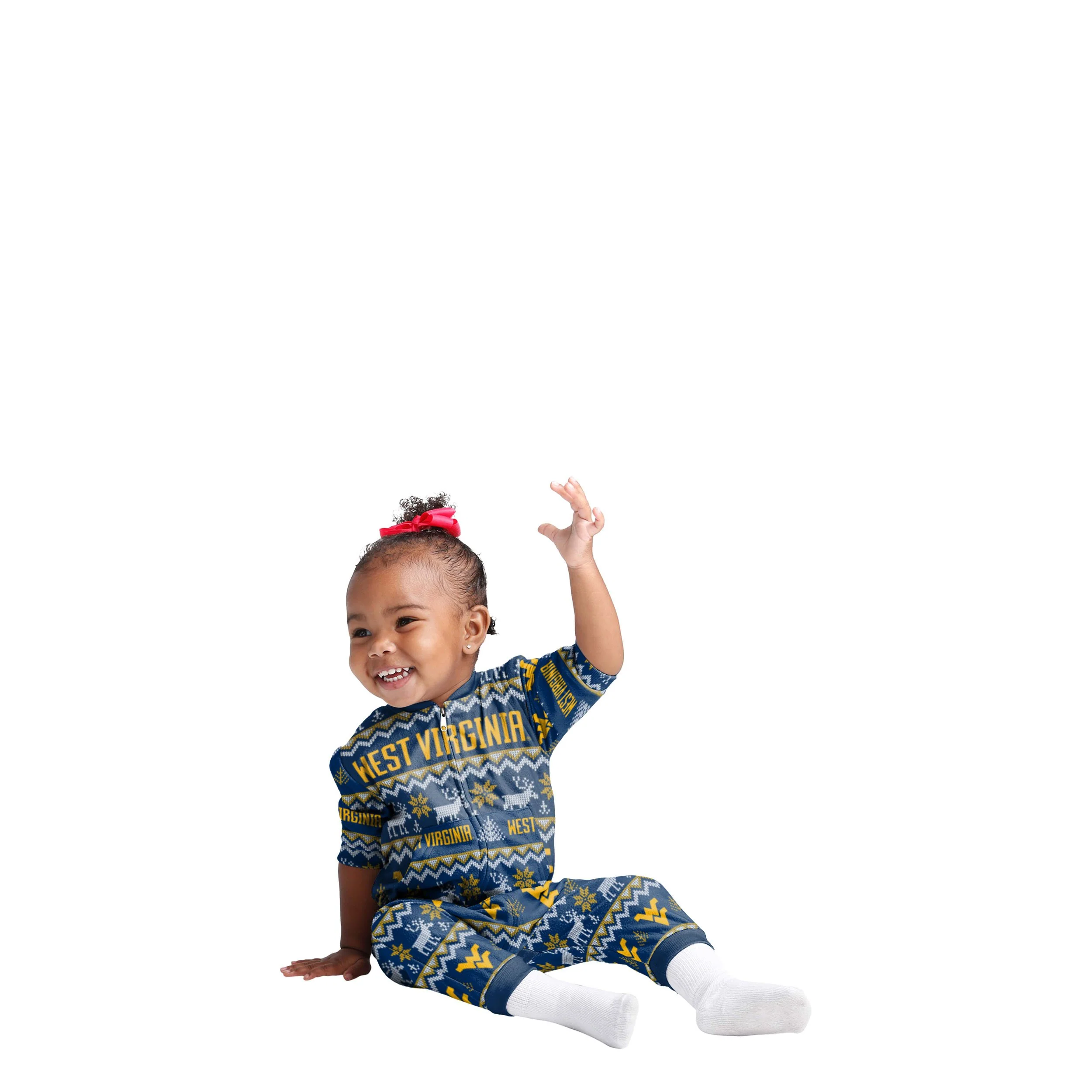 West Virginia Mountaineers NCAA Ugly Pattern Family Holiday Pajamas - Image 2