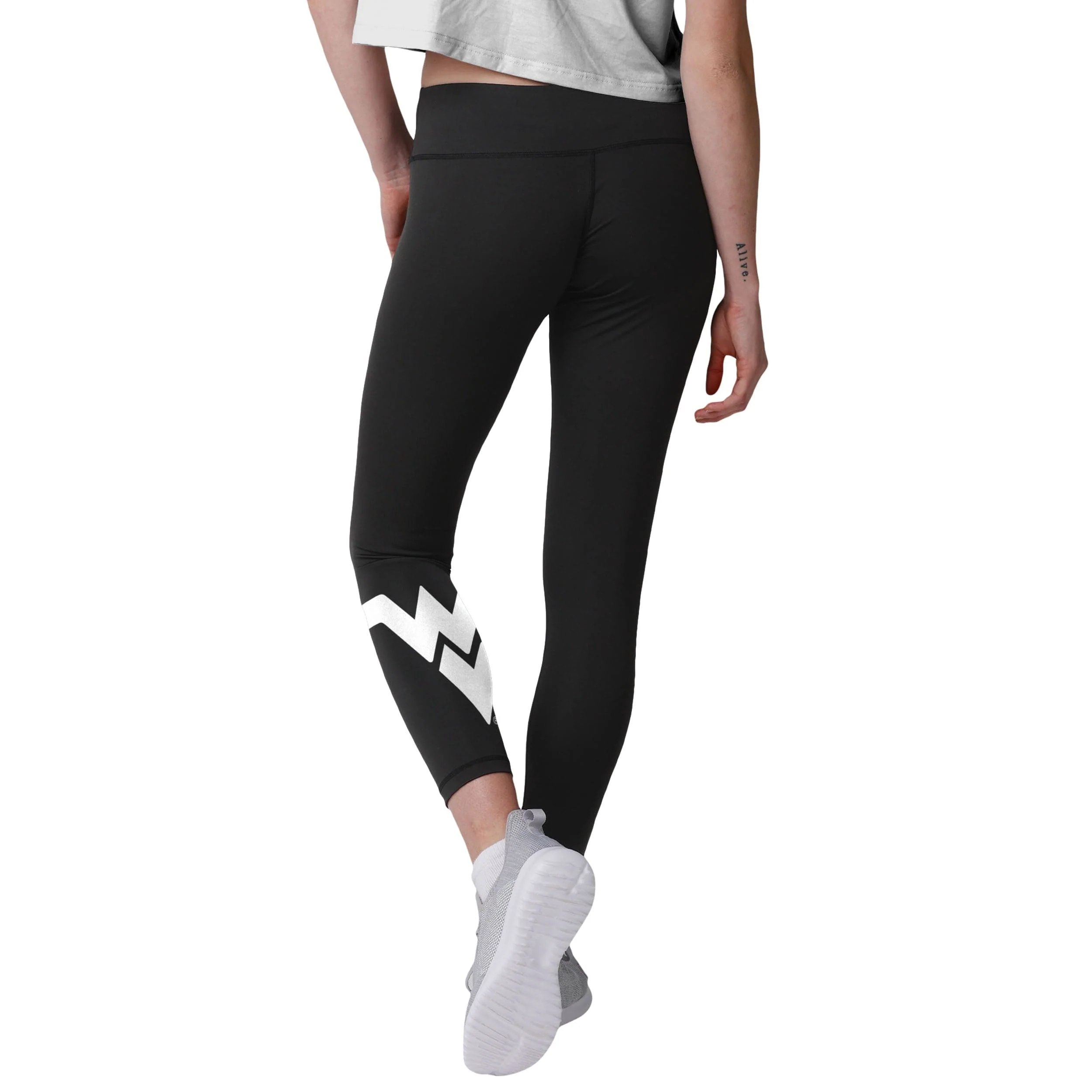 West Virginia Mountaineers NCAA Womens Calf Logo Black Leggings - Image 2
