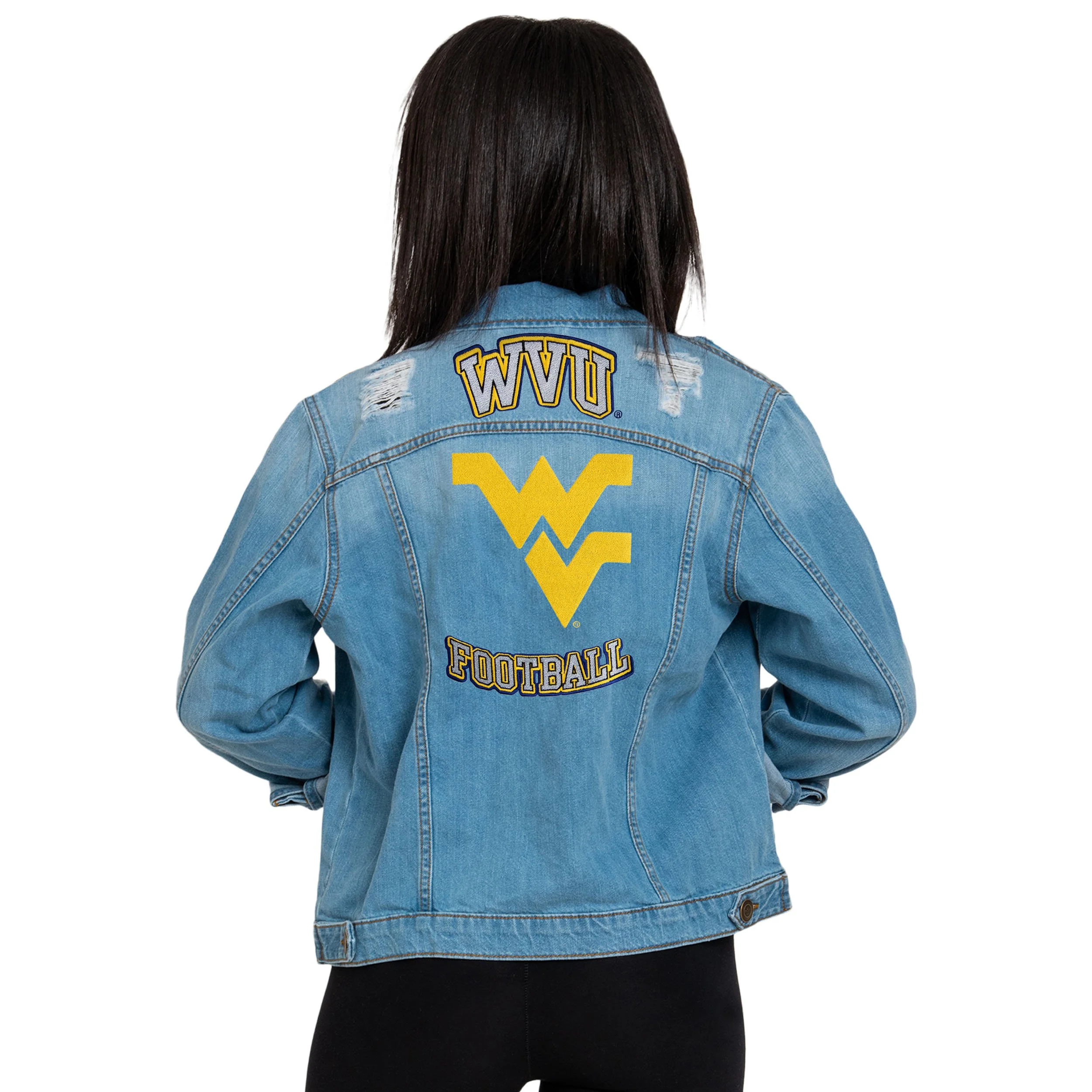 West Virginia Mountaineers NCAA Womens Denim Days Jacket - Image 2