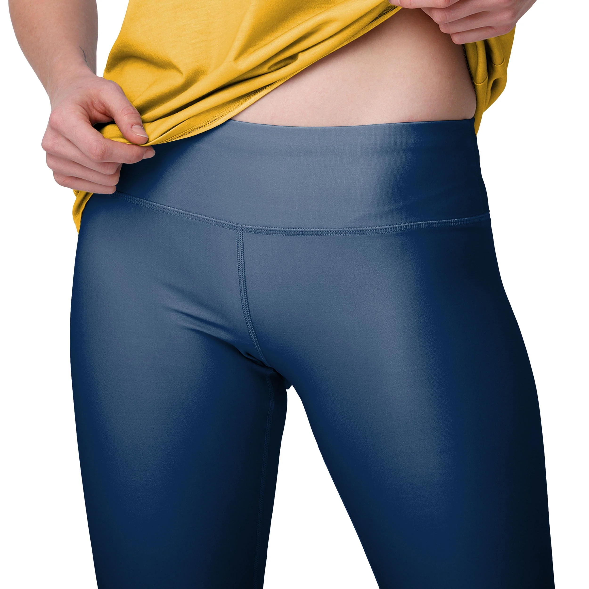 West Virginia Mountaineers NCAA Womens Solid Wordmark Leggings - Image 3
