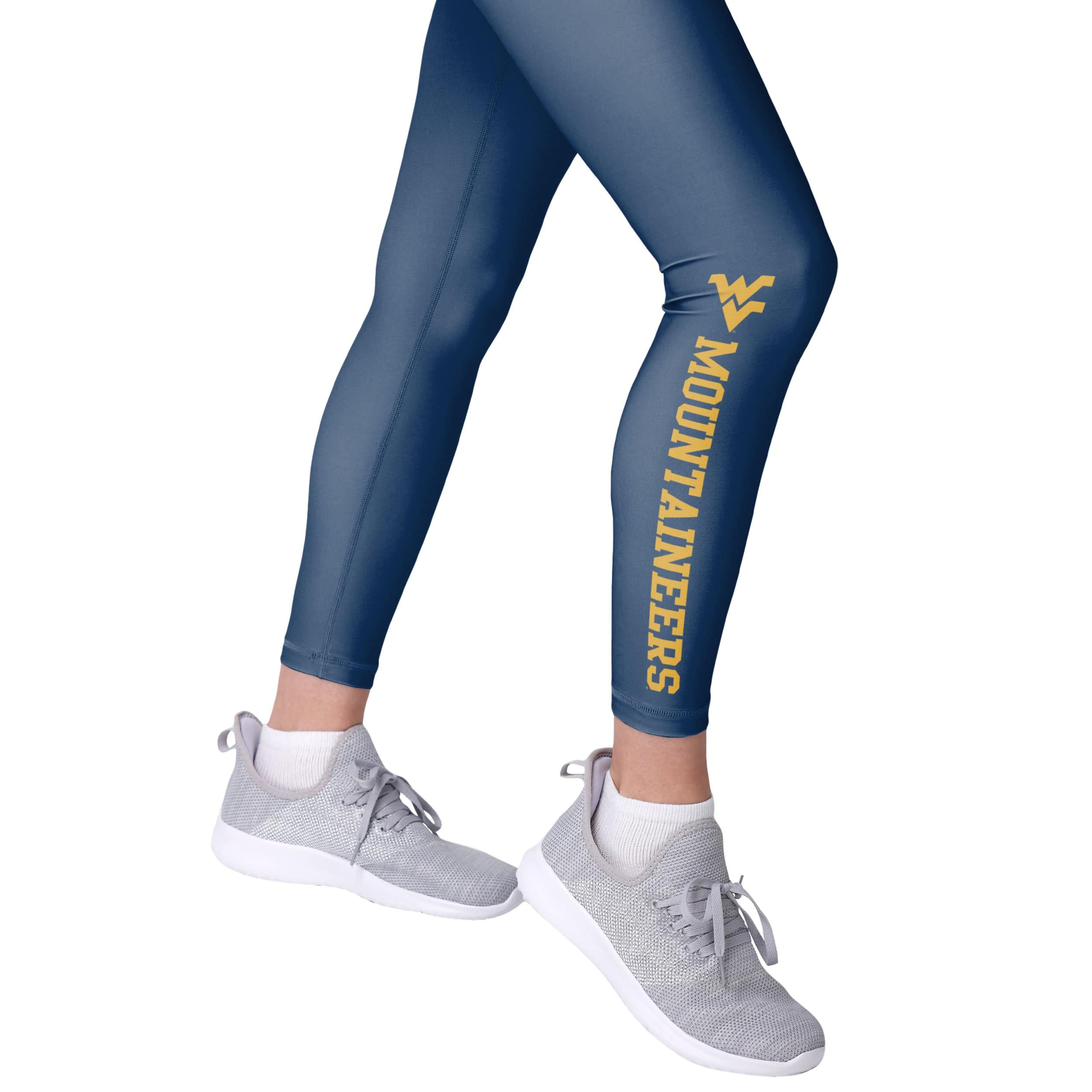 West Virginia Mountaineers NCAA Womens Solid Wordmark Leggings - Image 4