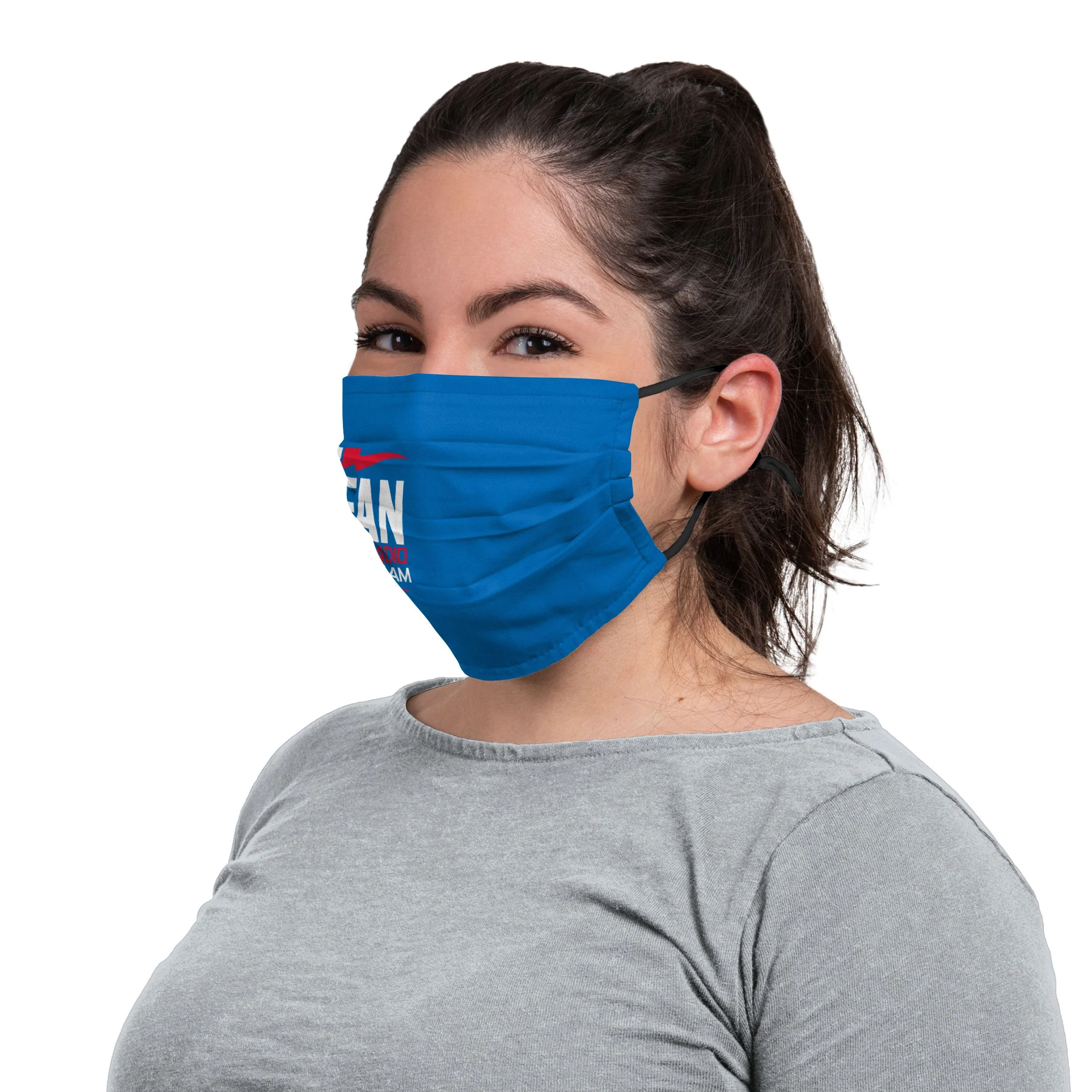 WFAN Solid Big Logo Pleated Face Cover - Image 3