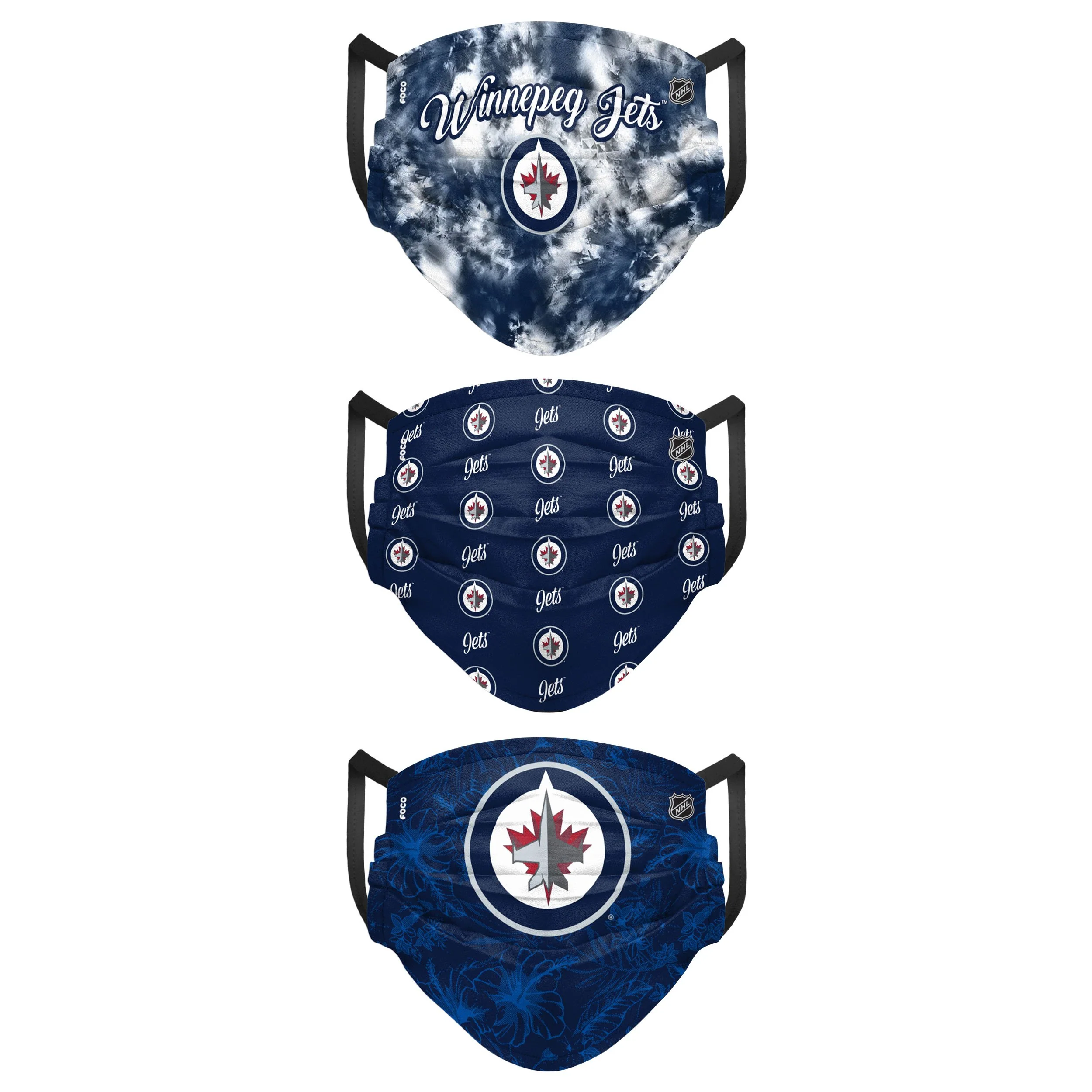 Winnipeg Jets NHL Womens Matchday 3 Pack Face Cover - Image 2