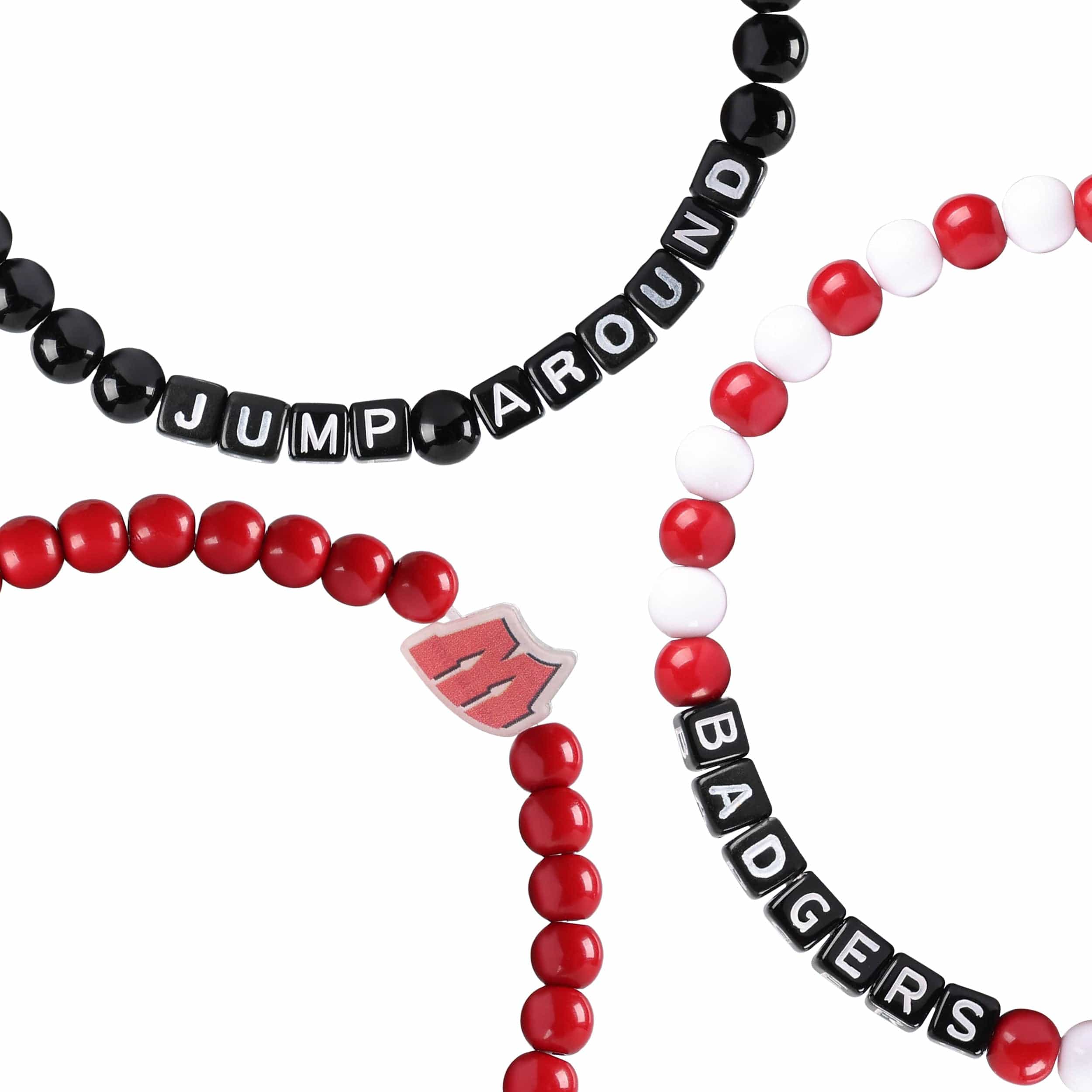 Wisconsin Badgers NCAA 3 Pack Beaded Friendship Bracelet - Image 2