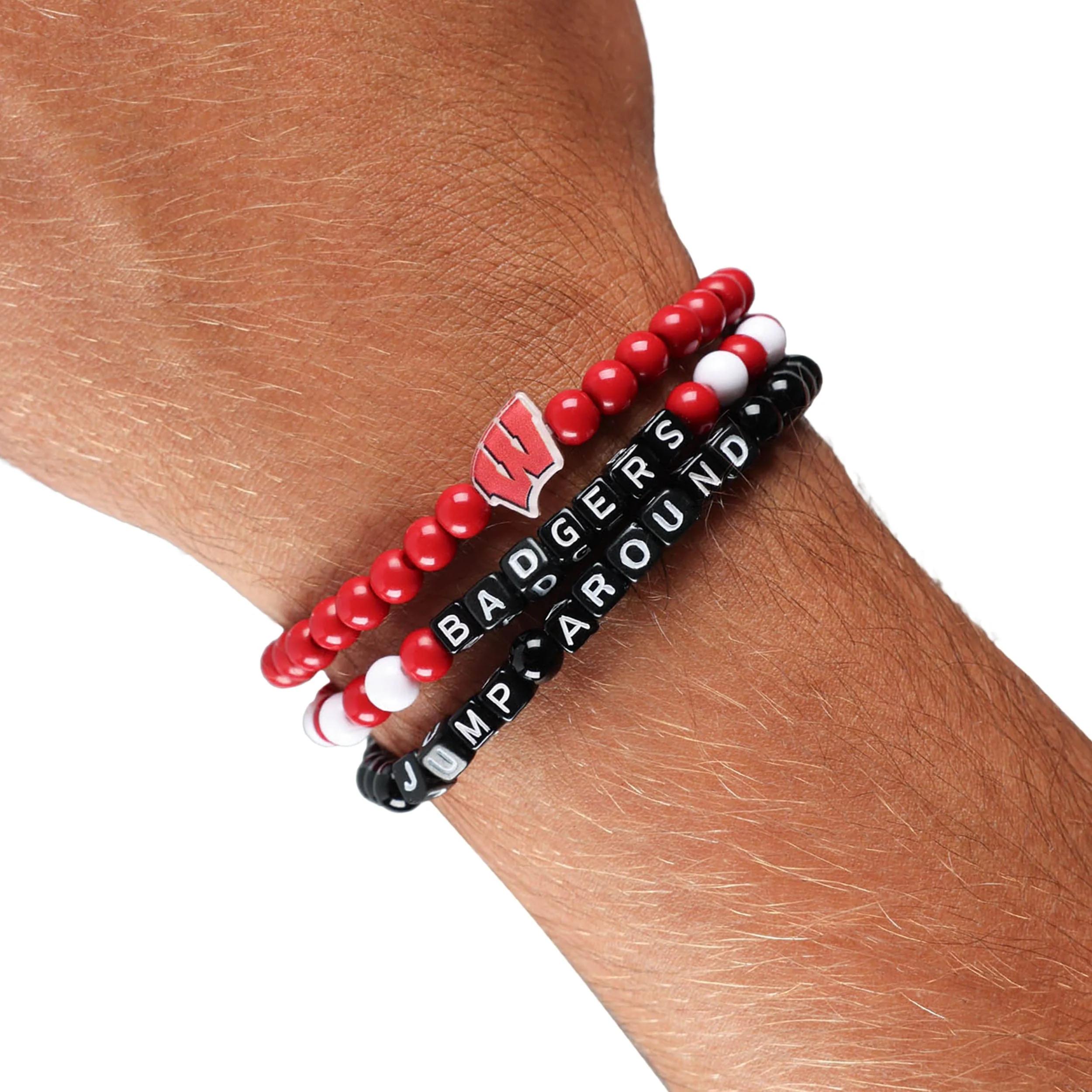 Wisconsin Badgers NCAA 3 Pack Beaded Friendship Bracelet - Image 4