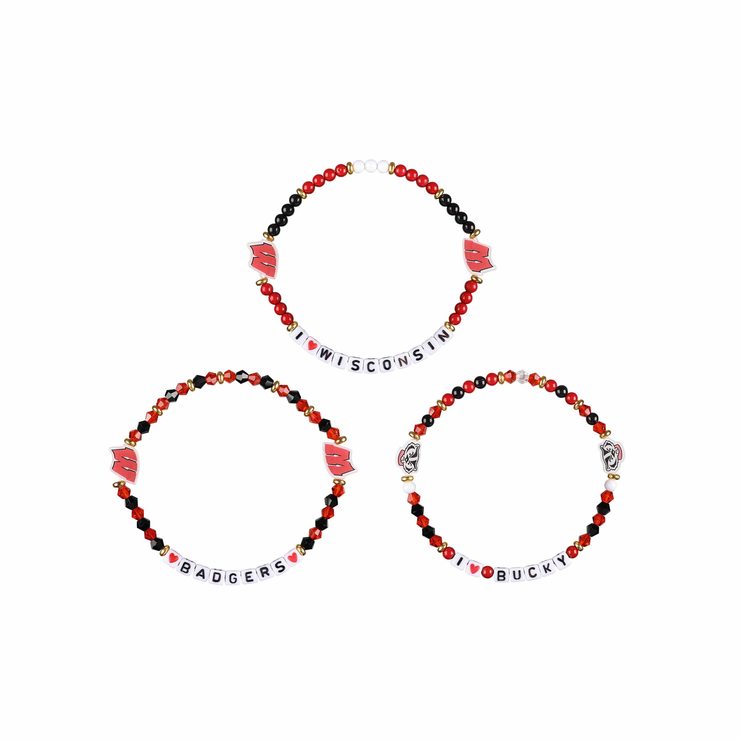 Wisconsin Badgers NCAA 3 Pack Friendship Bracelet - Image 3