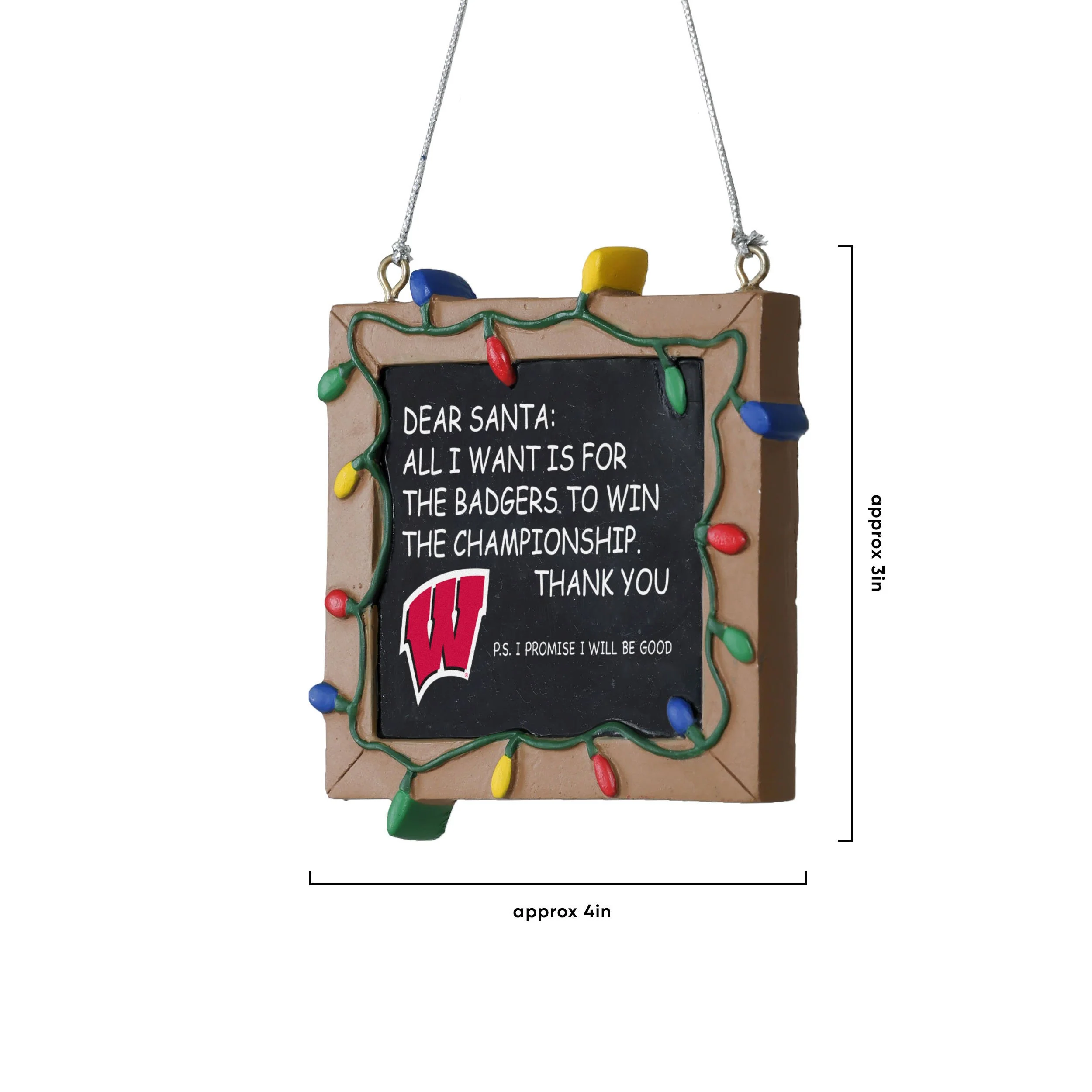 Wisconsin Badgers NCAA Chalkboard Sign Ornament - Image 3