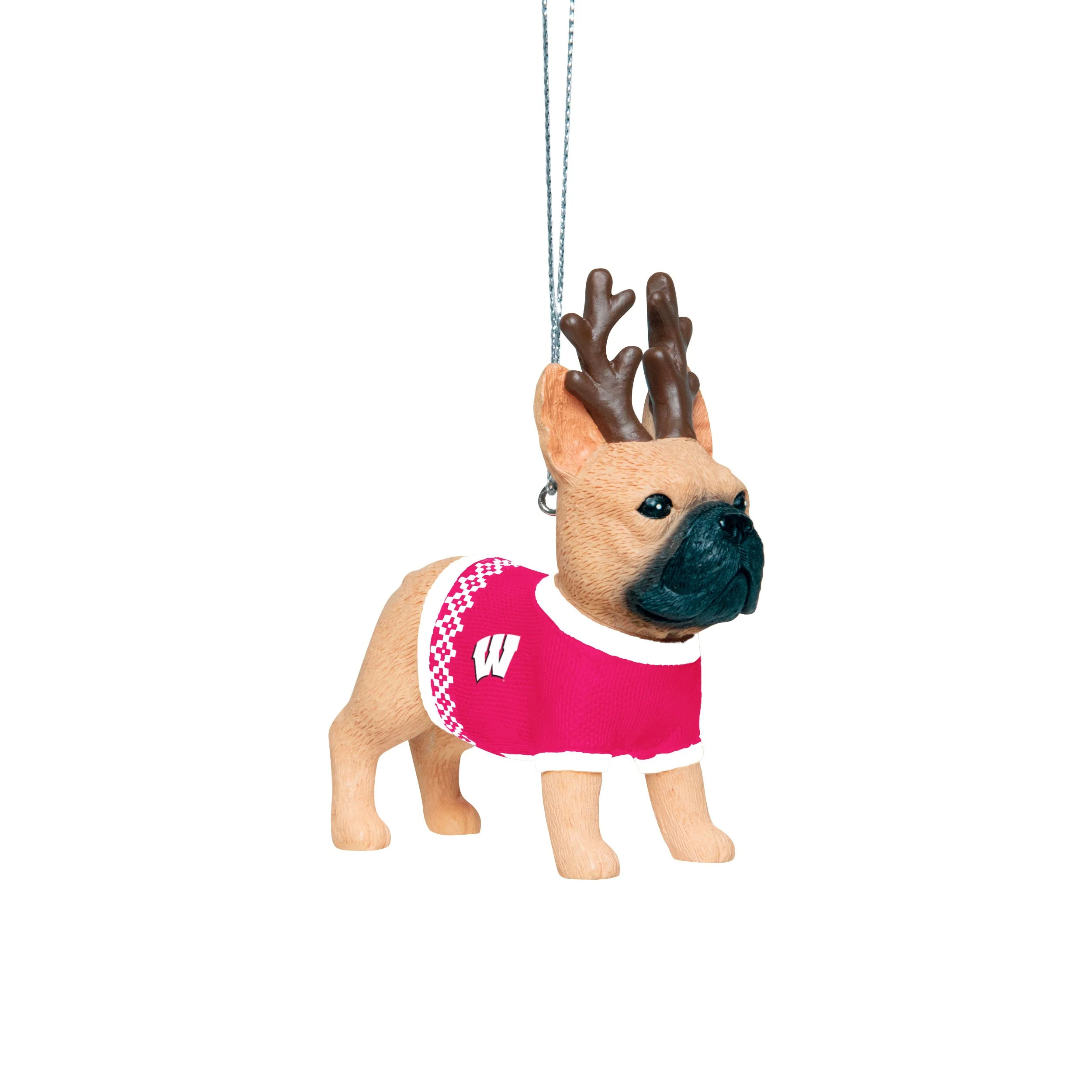 Wisconsin Badgers NCAA French Bulldog Wearing Sweater Ornament