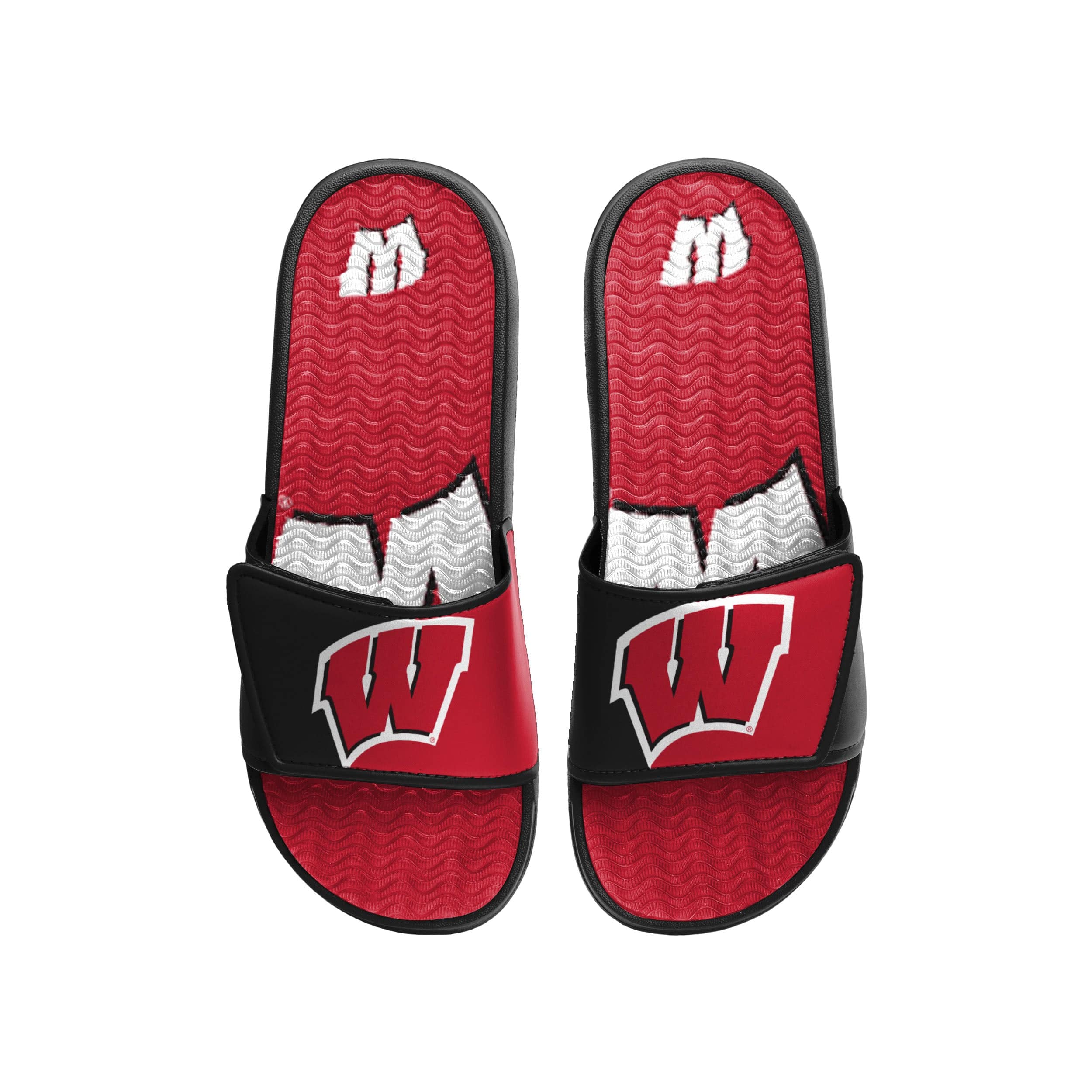 Wisconsin Badgers NCAA Mens Colorblock Big Logo Gel Slides - Image 2