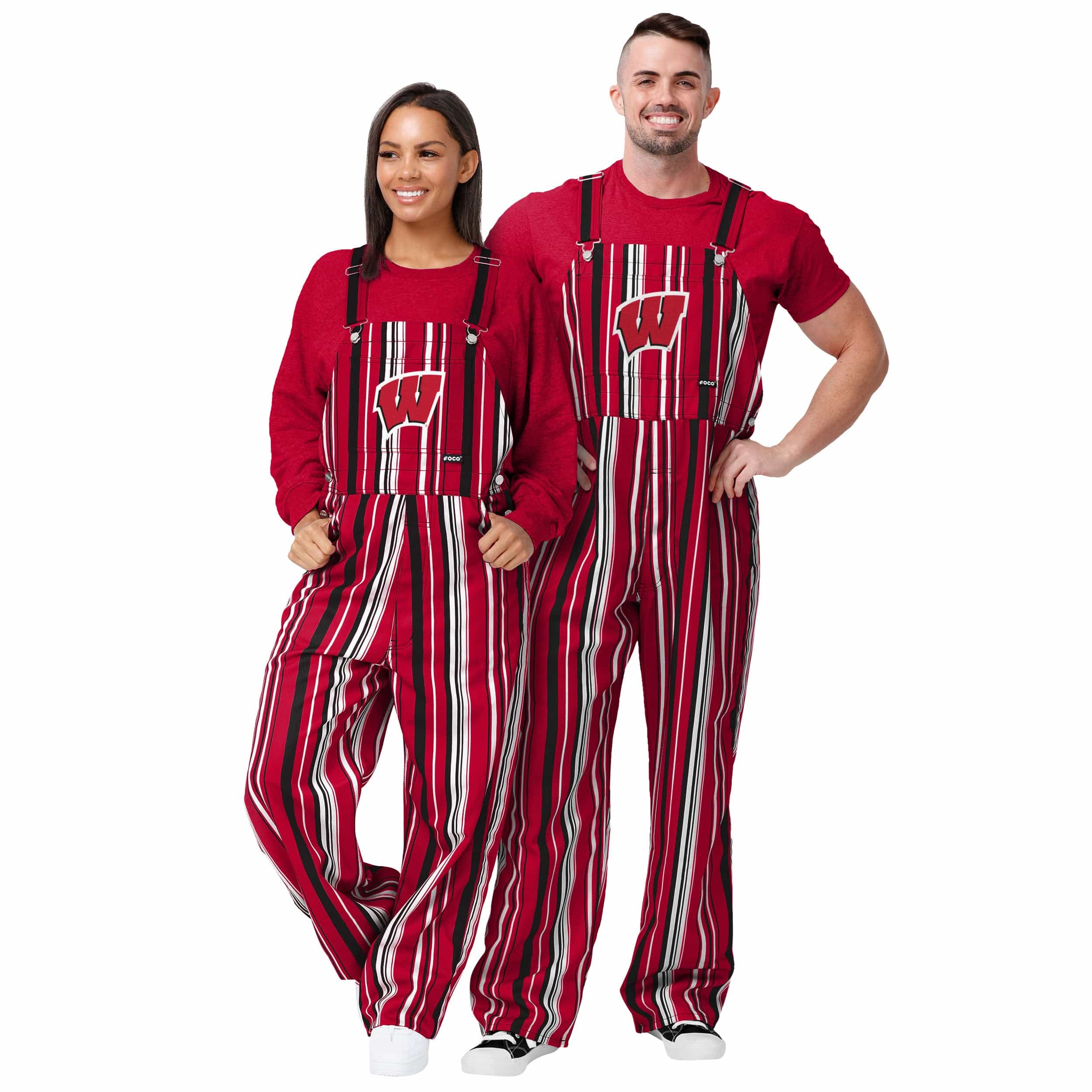 Wisconsin Badgers NCAA Mens Hyper Stripe Bib Overalls - Image 3