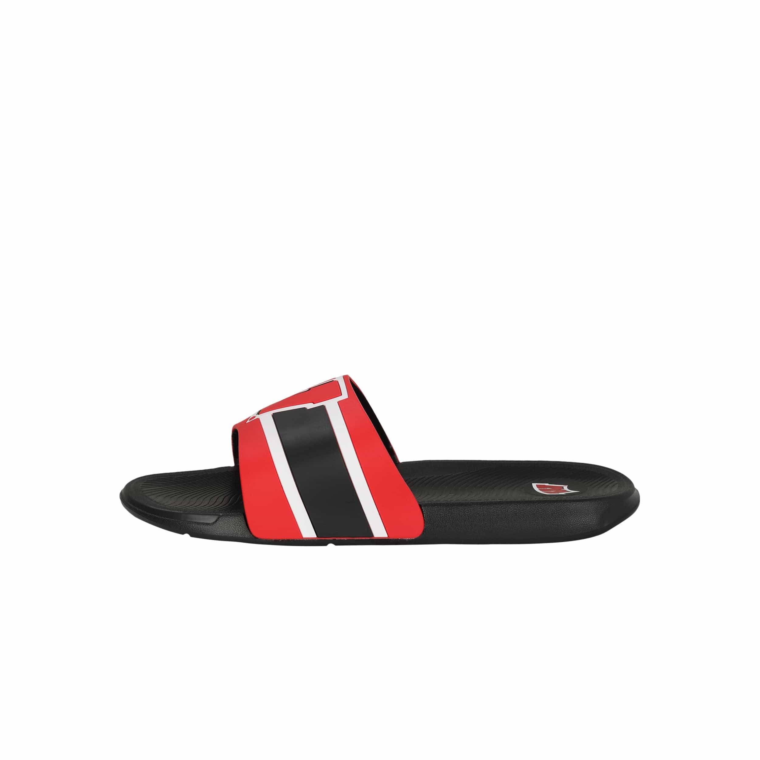 Wisconsin Badgers NCAA Mens Striped Big Logo Raised Slide - Image 4