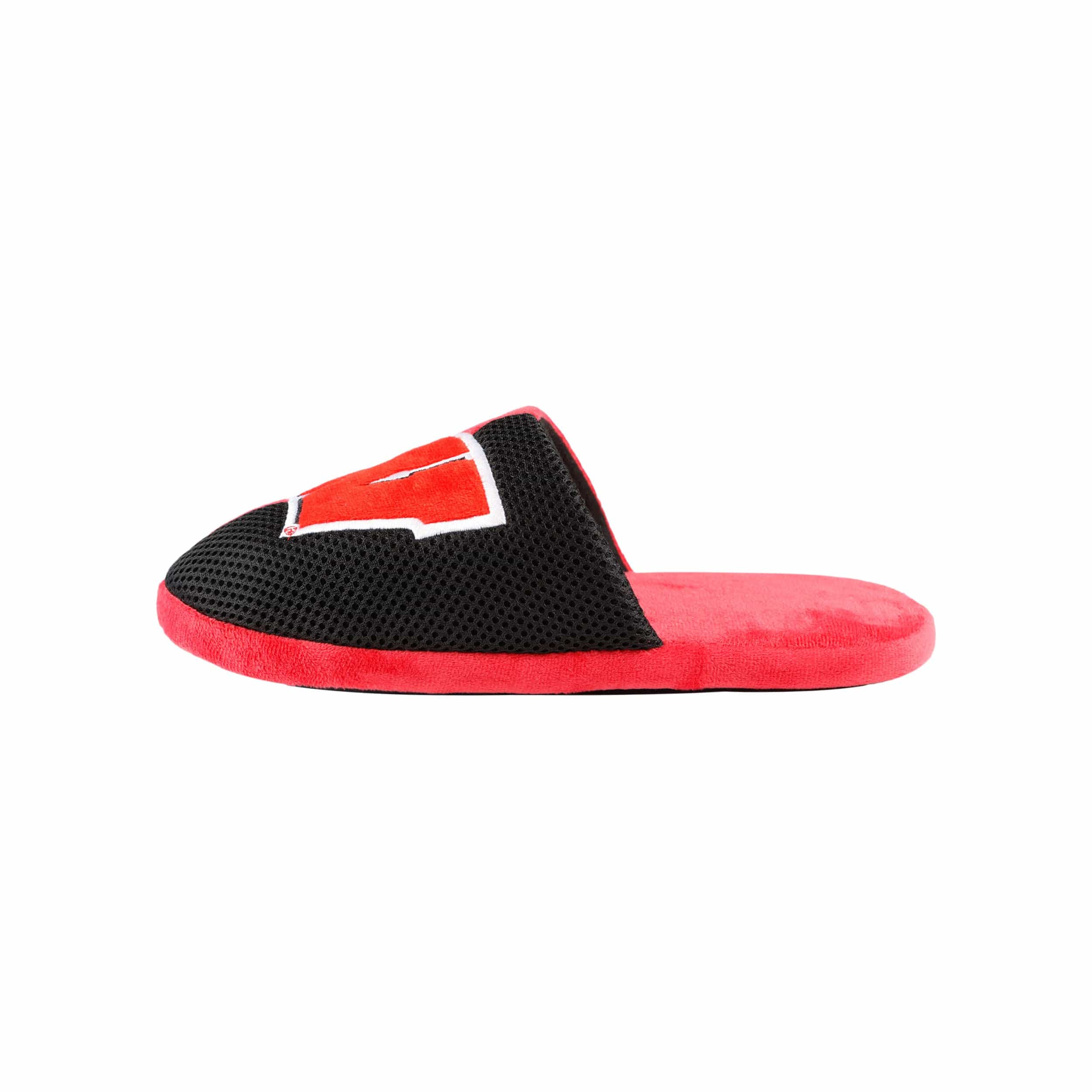 Wisconsin Badgers NCAA Mens Team Logo Staycation Slippers - Image 2
