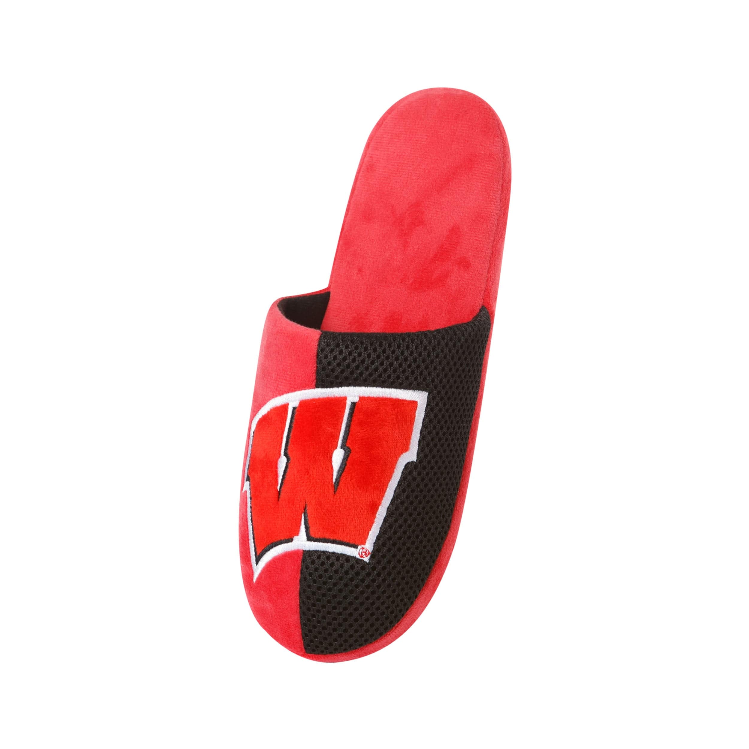 Wisconsin Badgers NCAA Mens Team Logo Staycation Slippers - Image 3