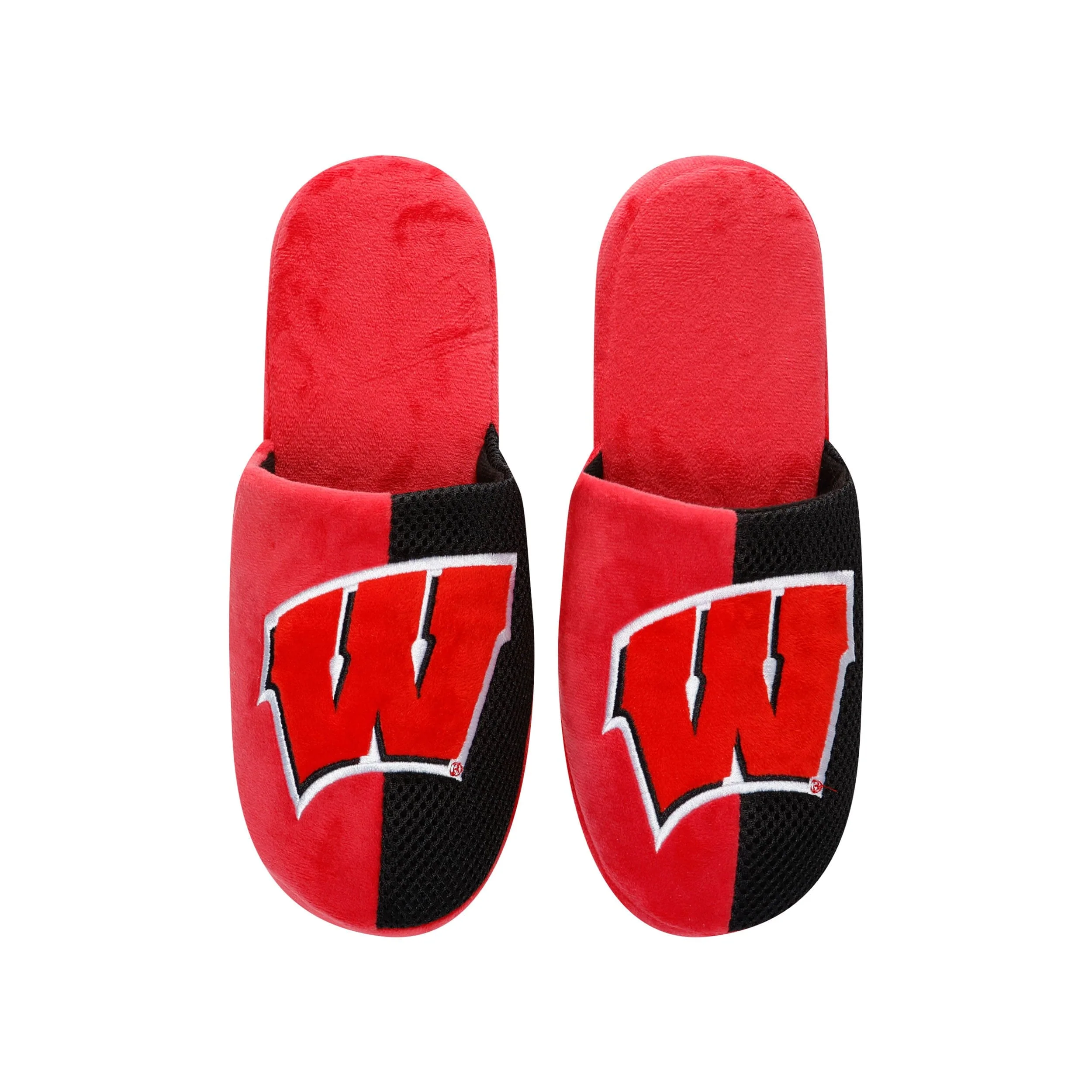 Wisconsin Badgers NCAA Mens Team Logo Staycation Slippers - Image 4