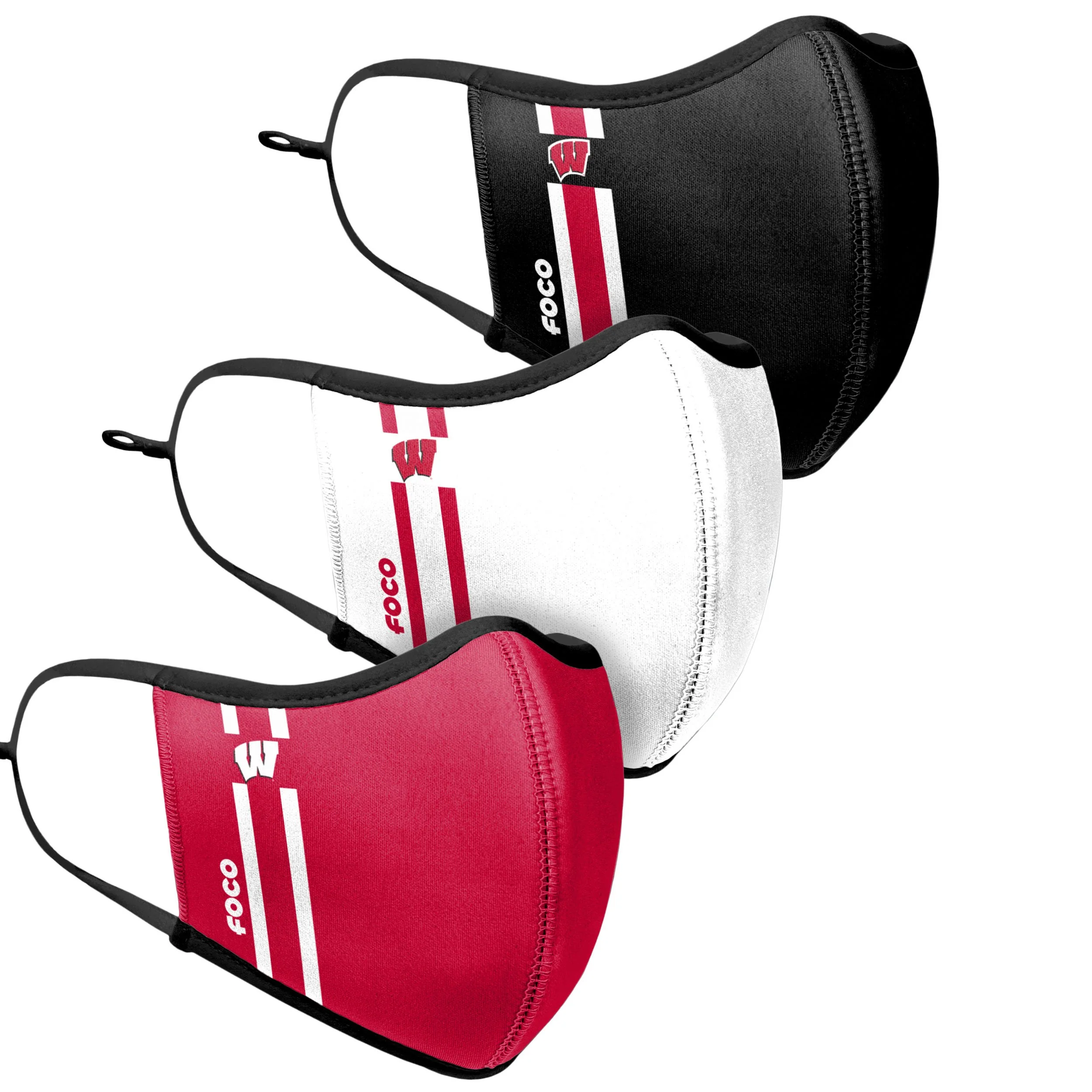 Wisconsin Badgers NCAA Sport 3 Pack Face Cover - Image 3