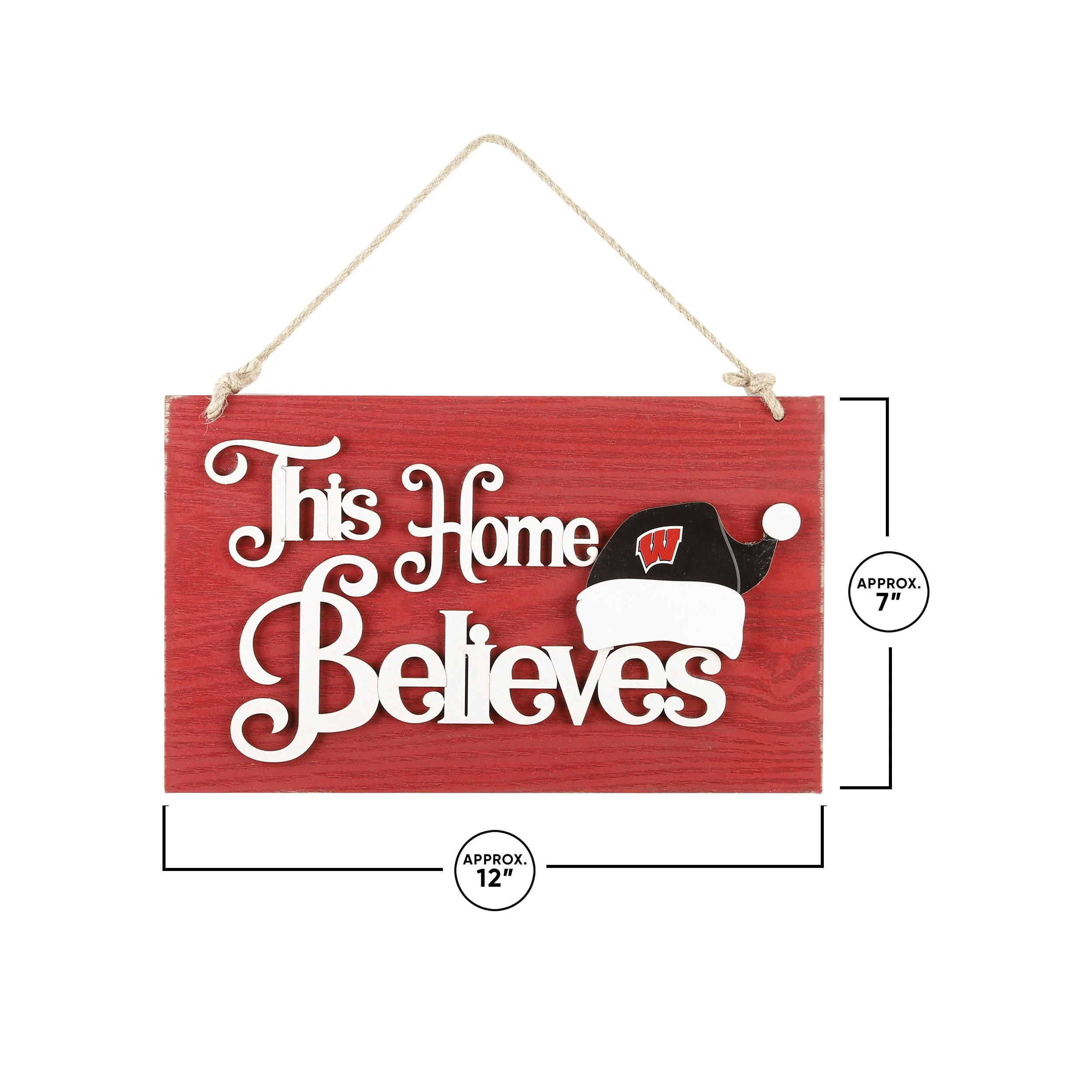Wisconsin Badgers NCAA This Home Believes Wall Sign - Image 3