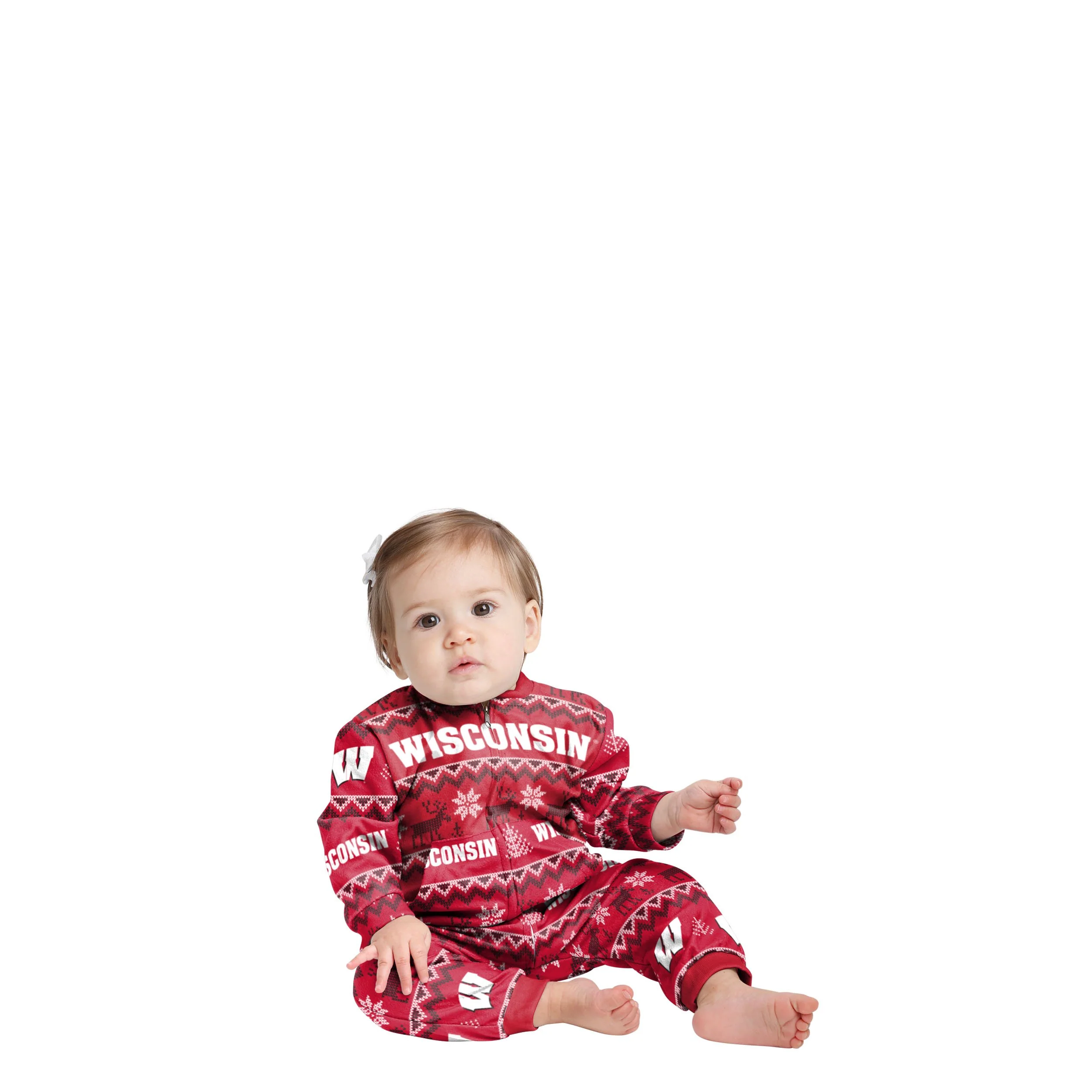 Wisconsin Badgers NCAA Ugly Pattern Family Holiday Pajamas - Image 2