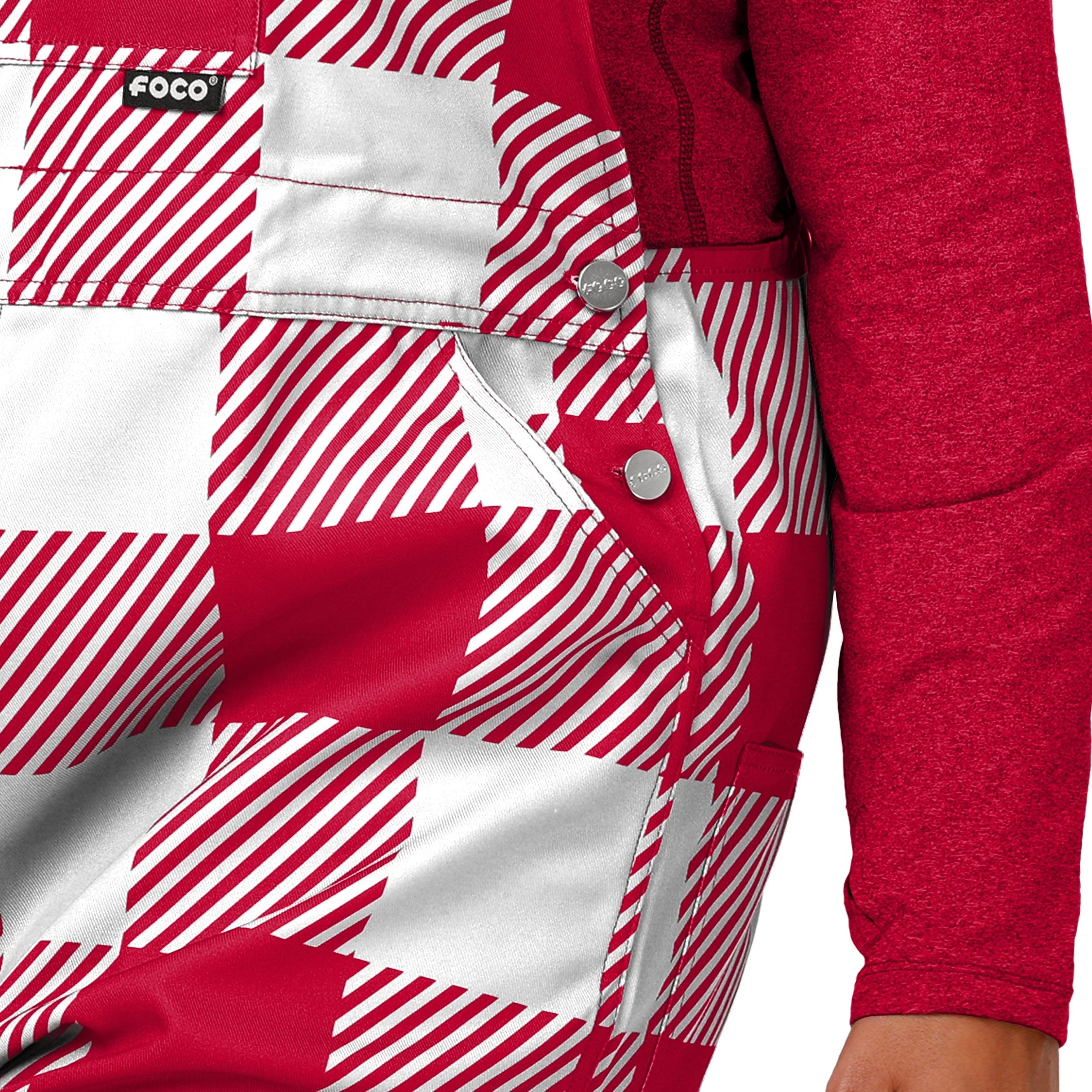 Wisconsin Badgers NCAA Womens Plaid Bib Overalls - Image 5