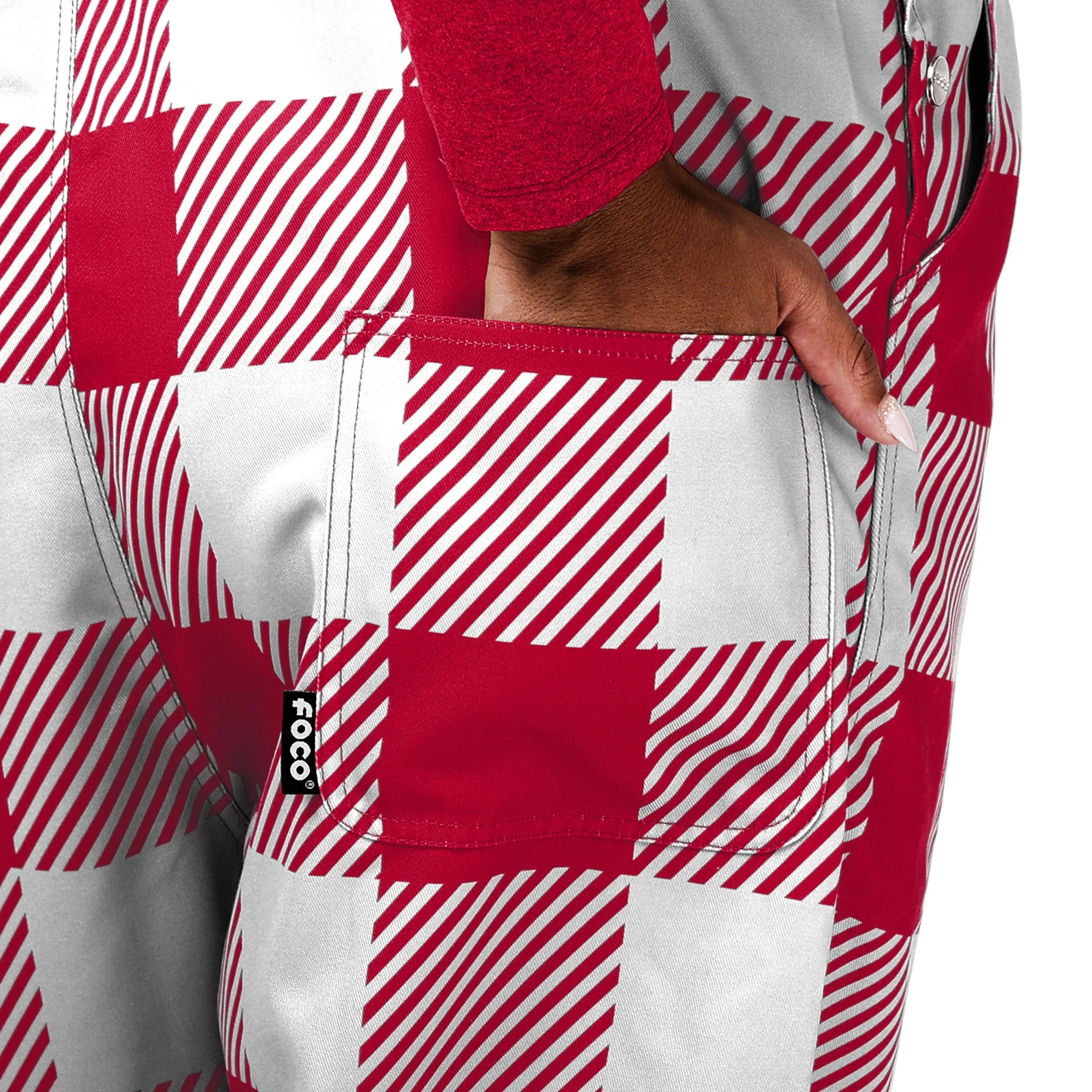Wisconsin Badgers NCAA Womens Plaid Bib Overalls - Image 6