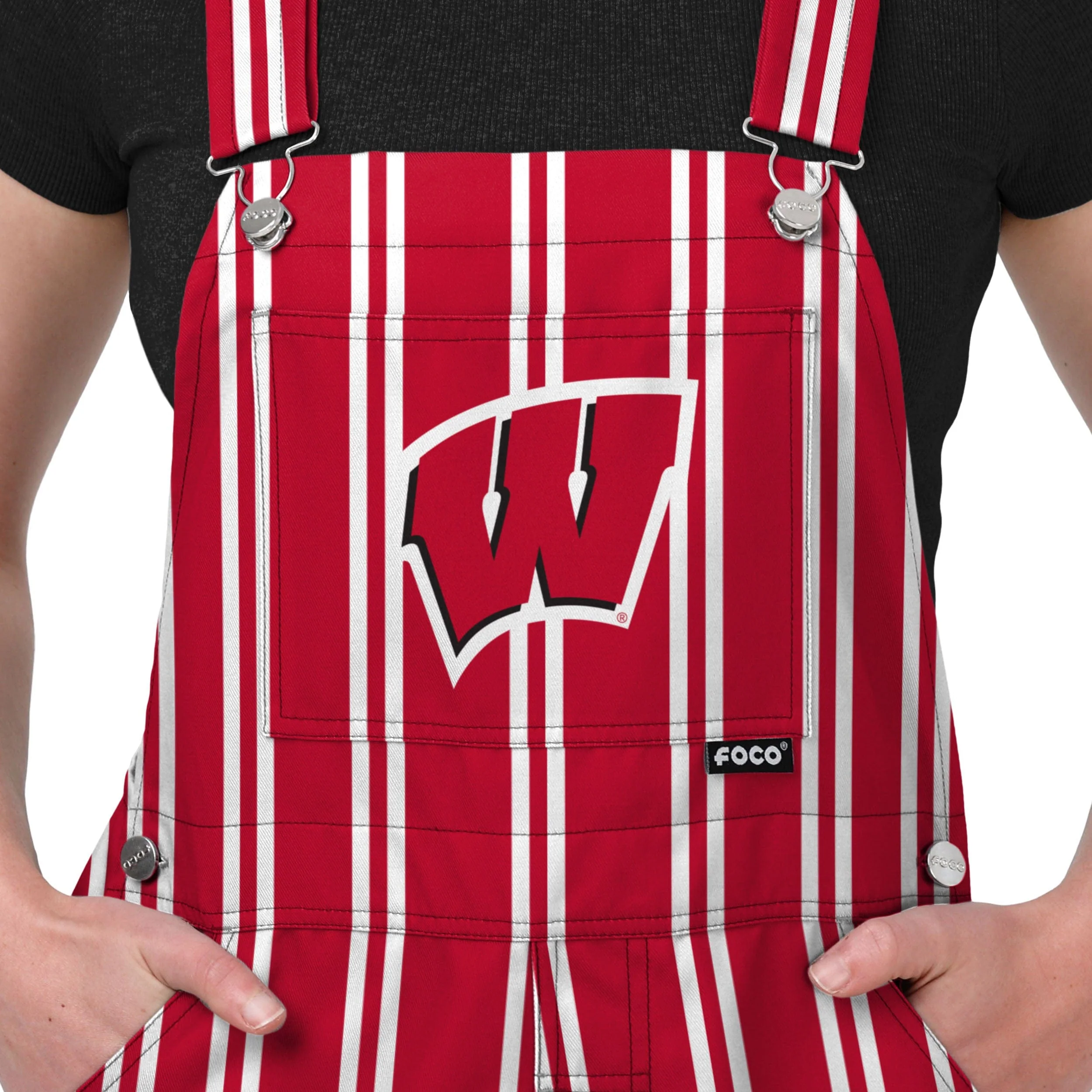 Wisconsin Badgers NCAA Womens Sideline Spirit Bib Overalls - Image 4