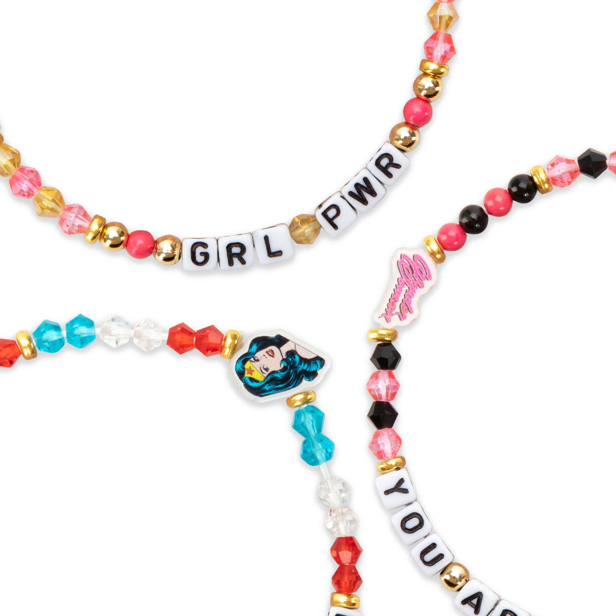 Wonder Woman Wordmark DC Comics 3 Pack Friendship Bracelet - Image 2