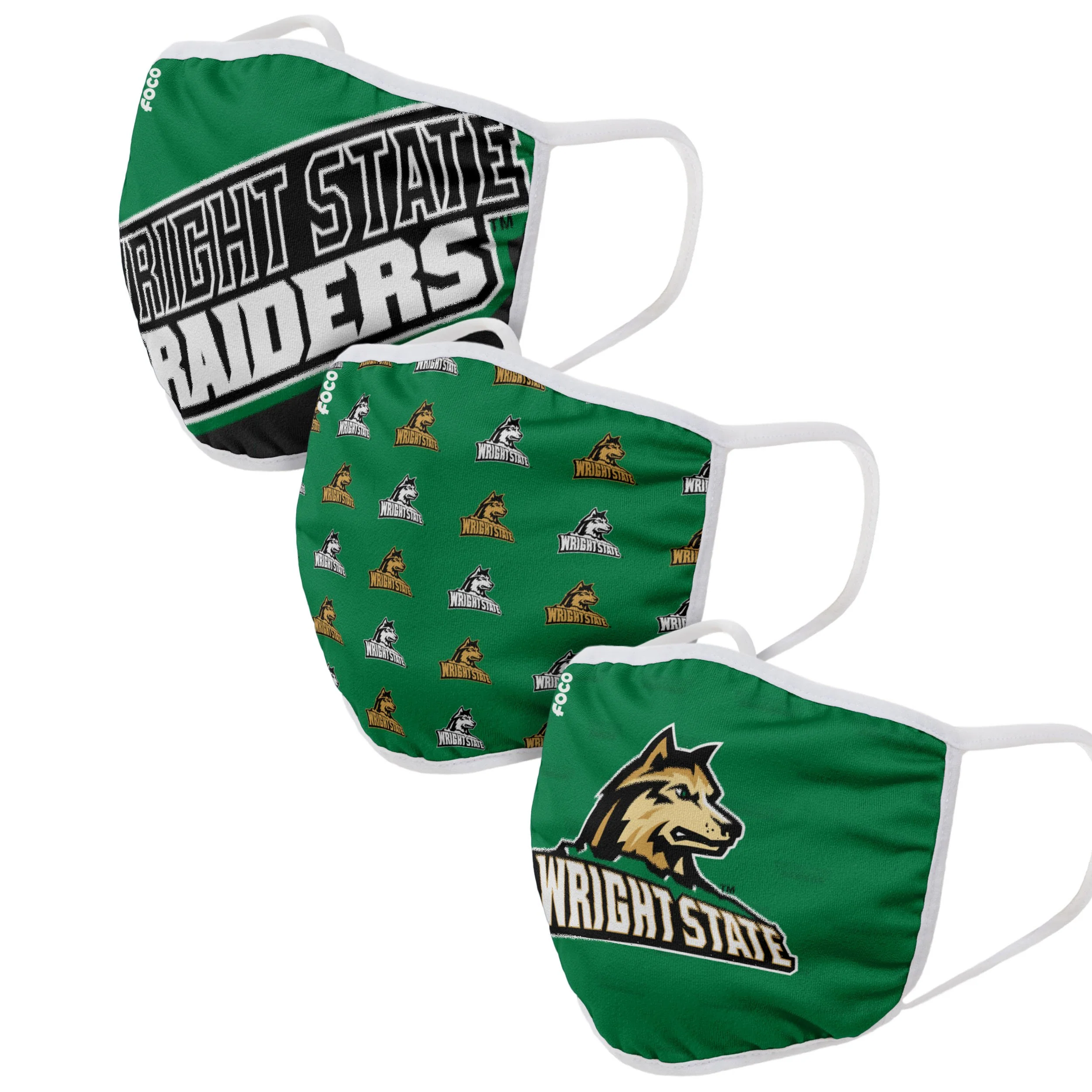 Wright State Raiders NCAA Gametime 3 Pack Face Cover